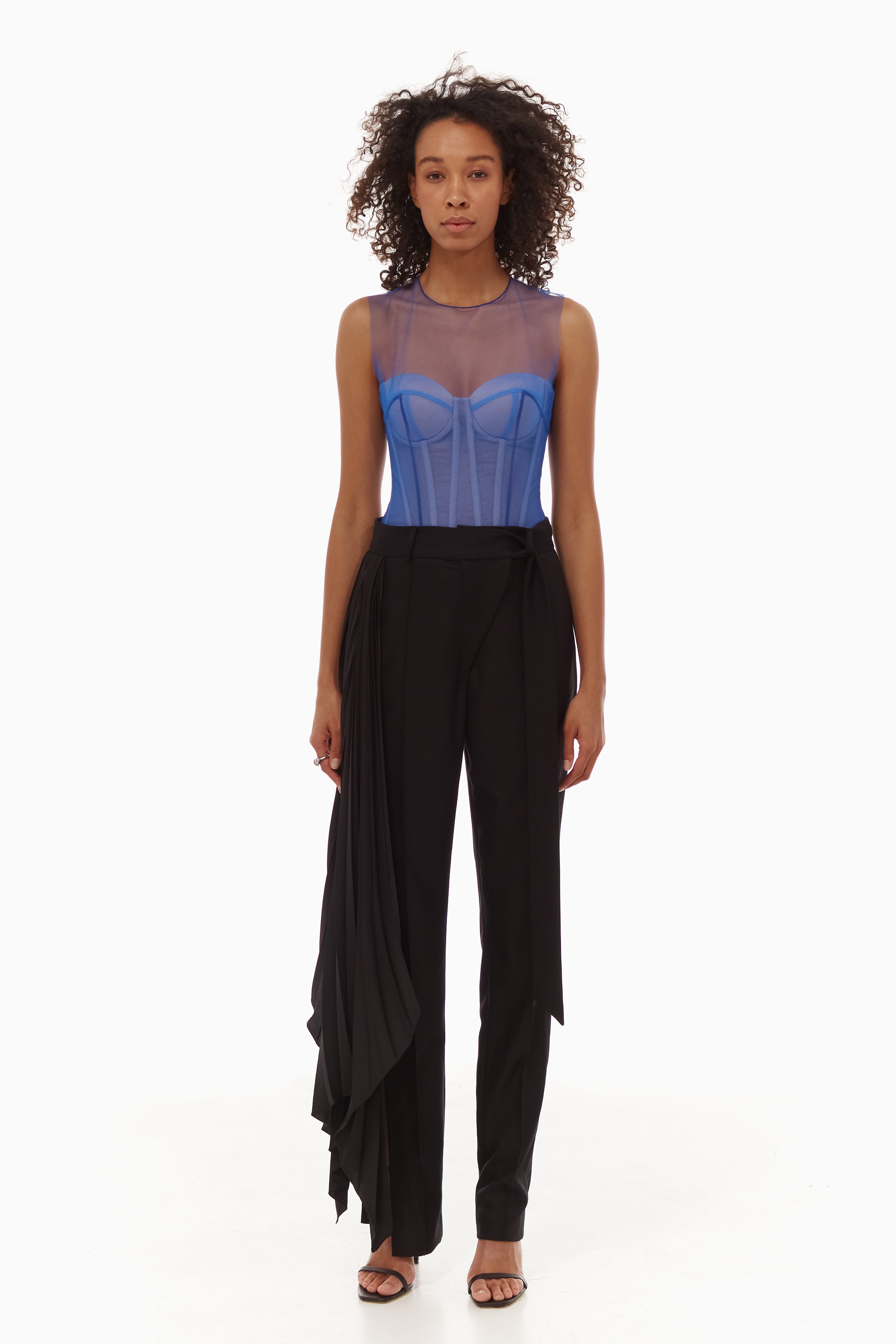 Side pleated pants