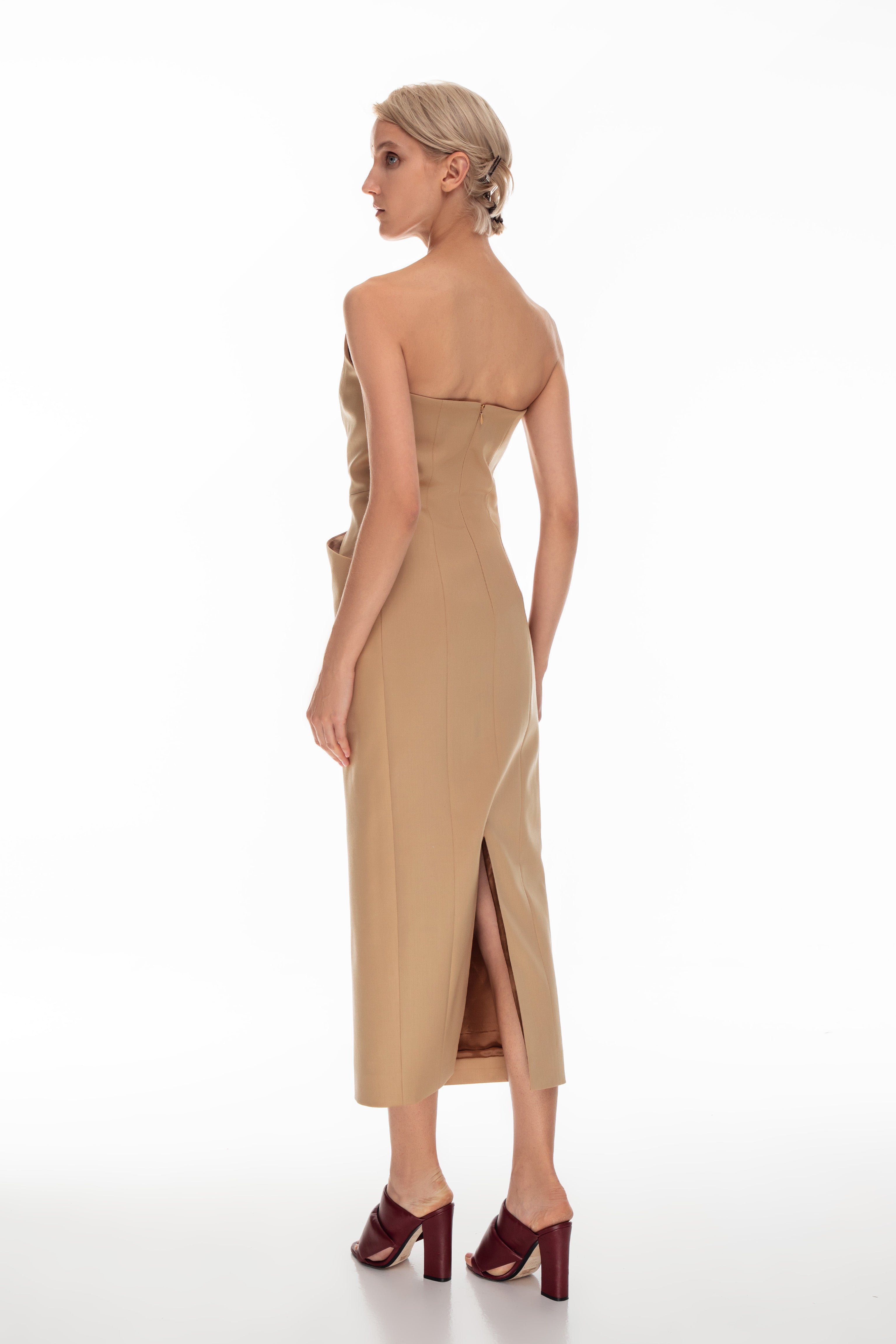 Tailored graphic midi dress