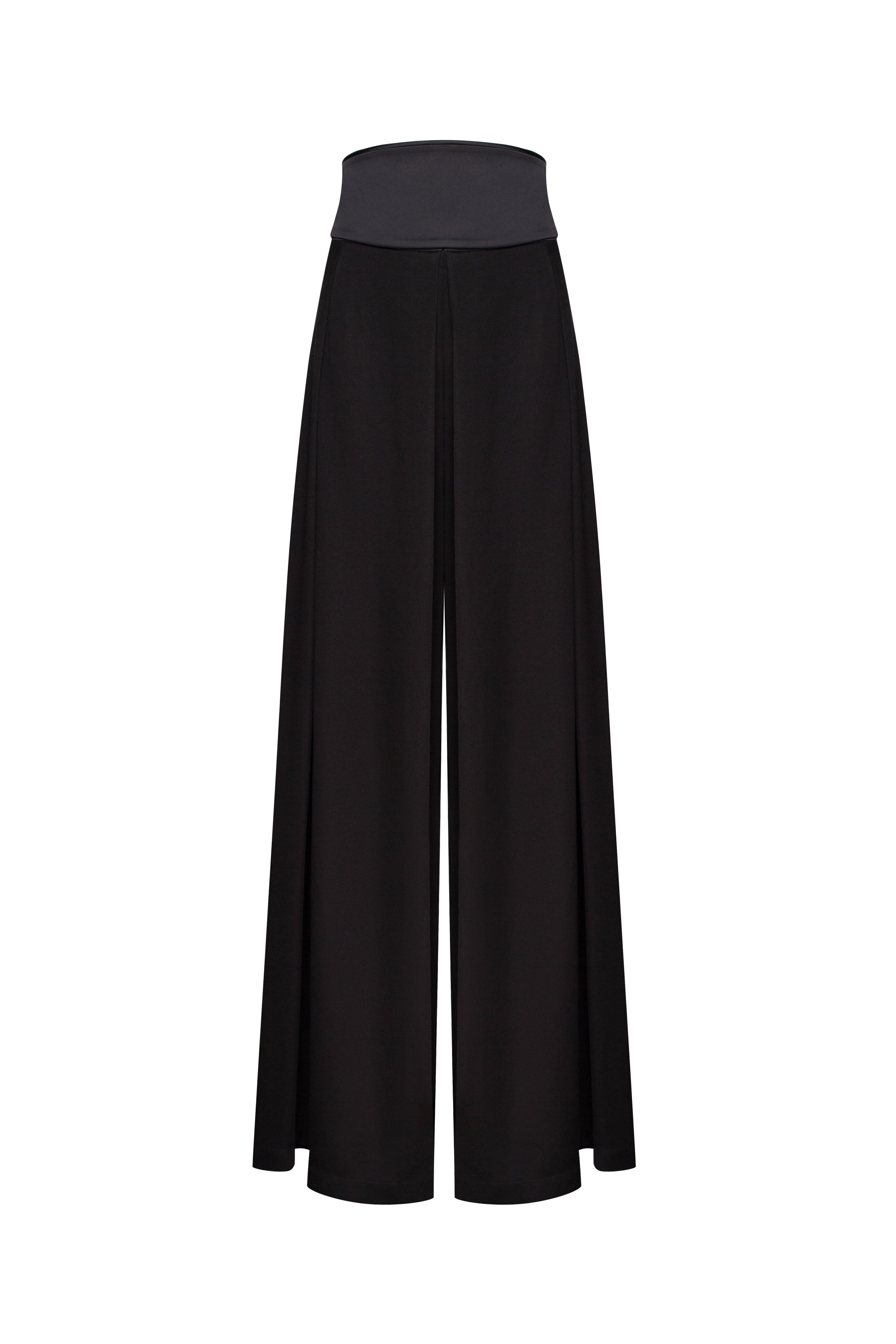 Palazzo pants with a satin belt