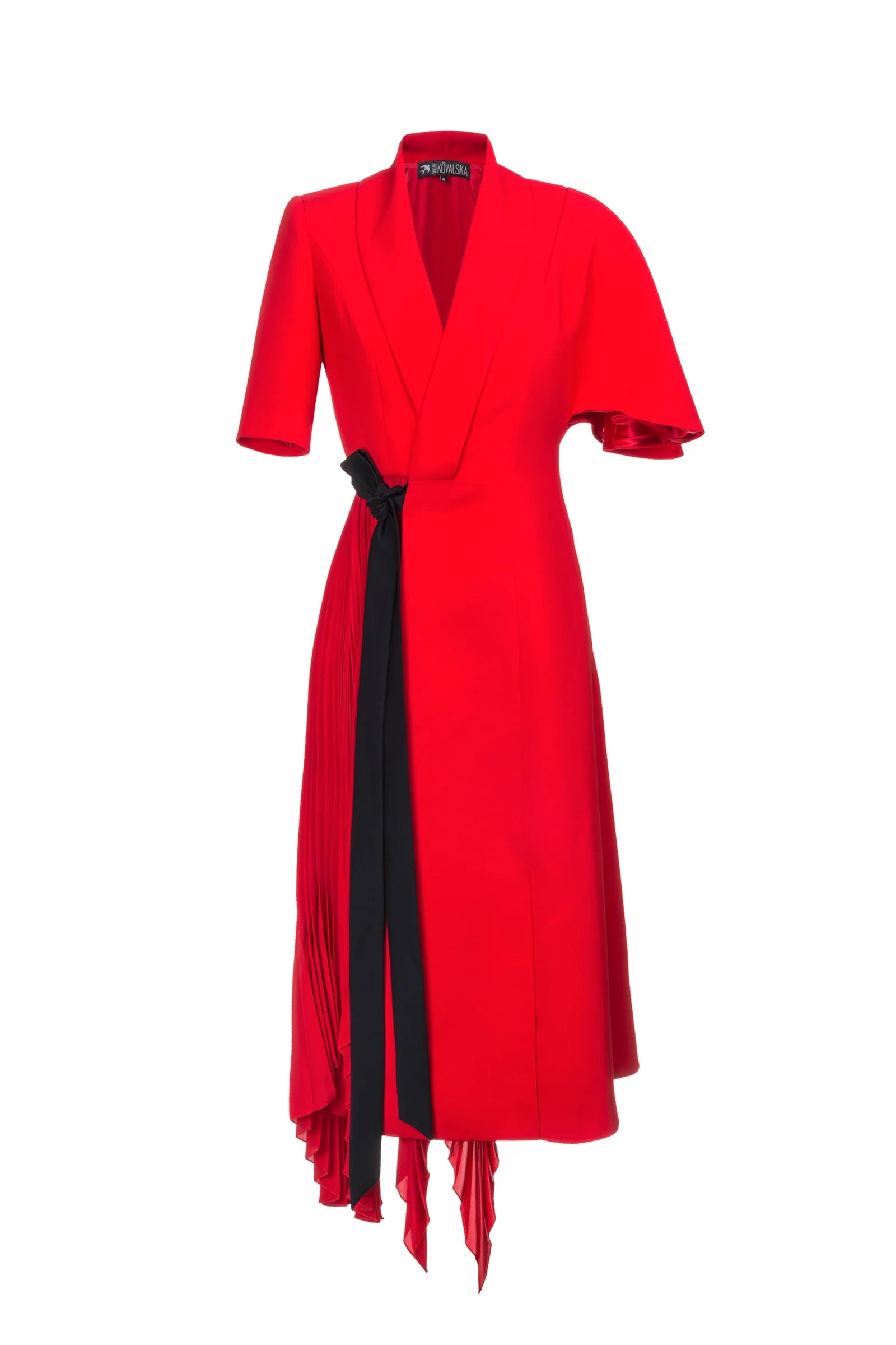 Pleated side dress with sleeve