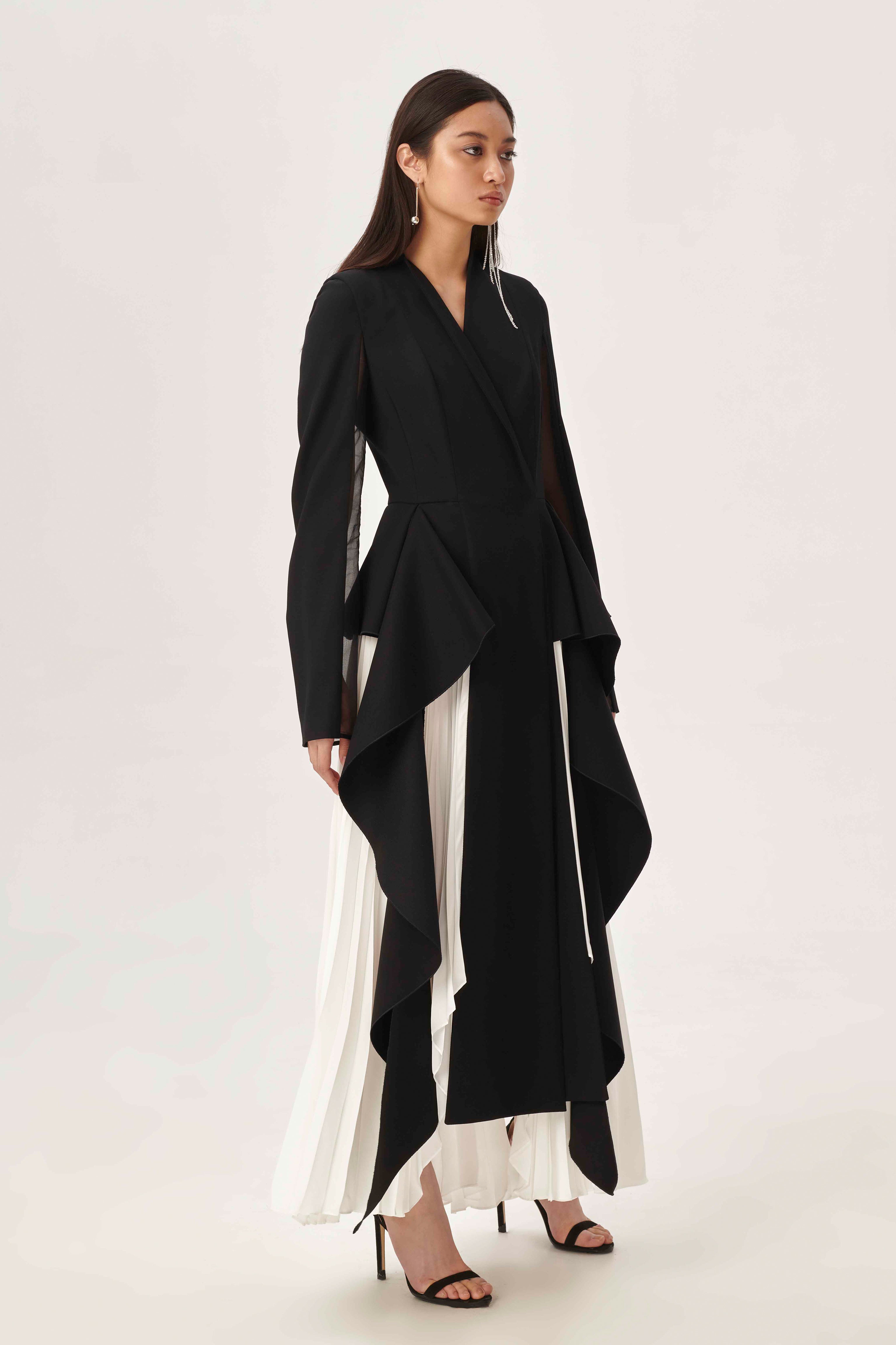 Melted columns tuxedo dress