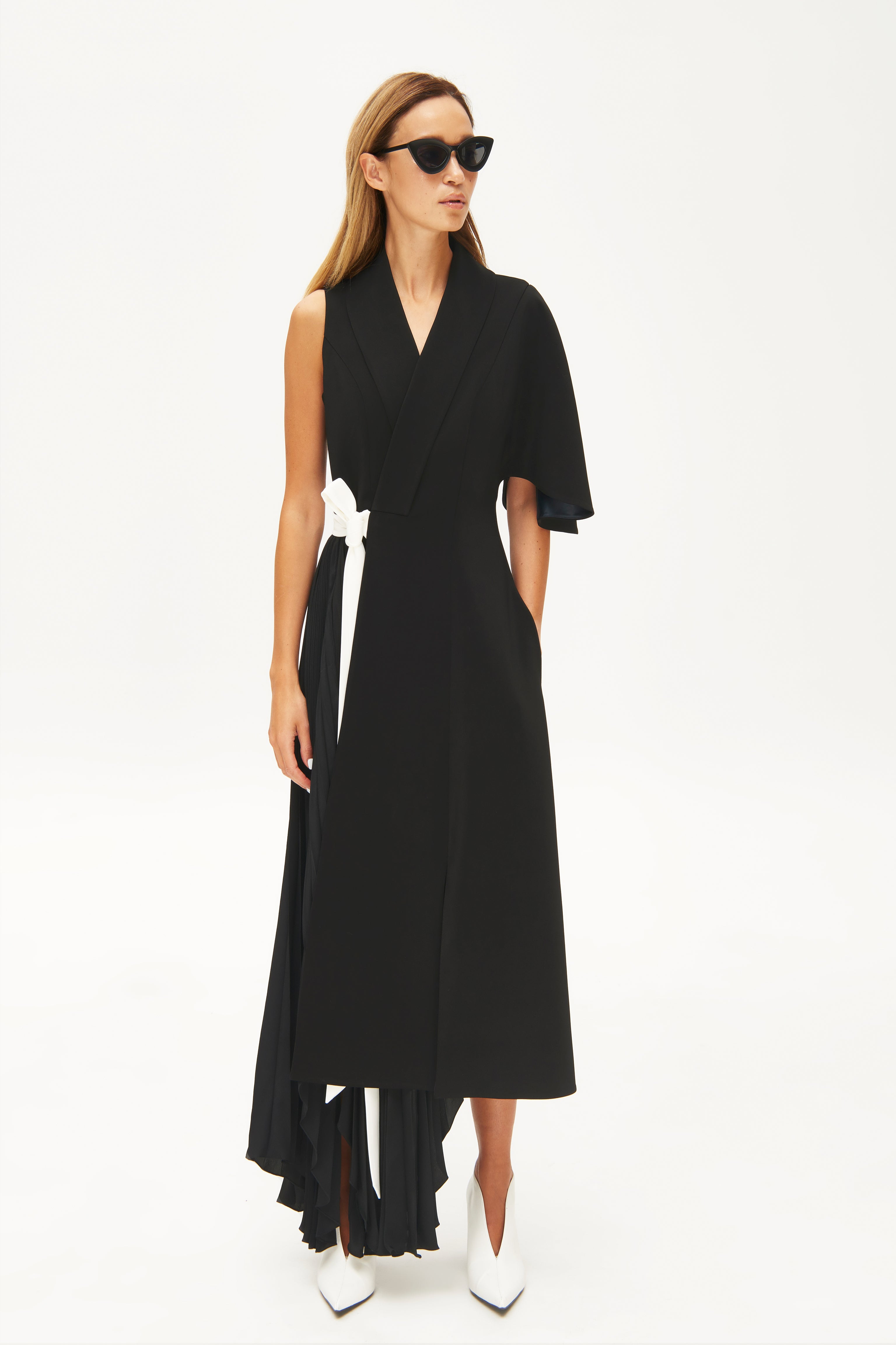 Pleated side signature dress