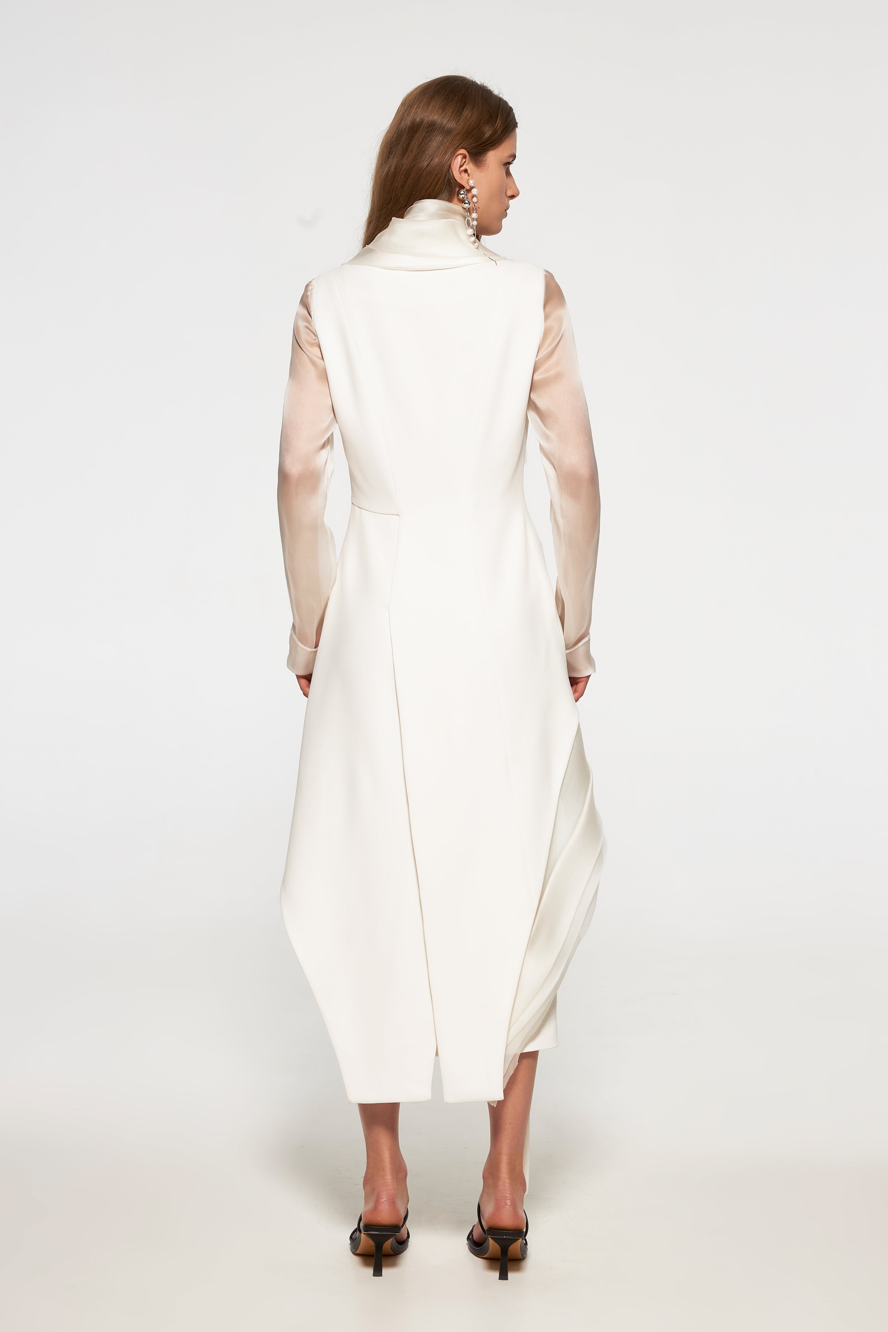 Tuxedo jacket with organza layers