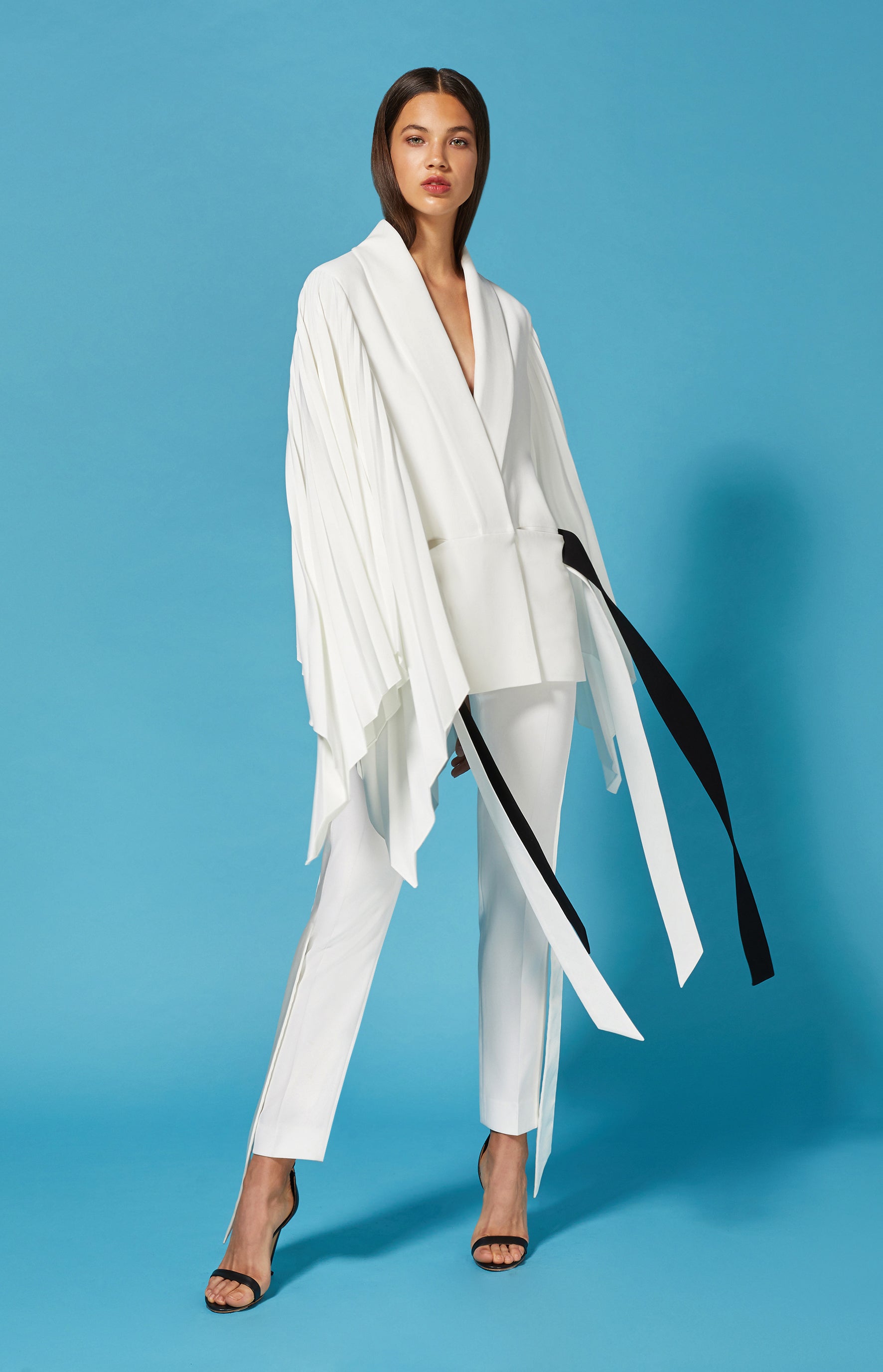 Pleated sleeves jacket