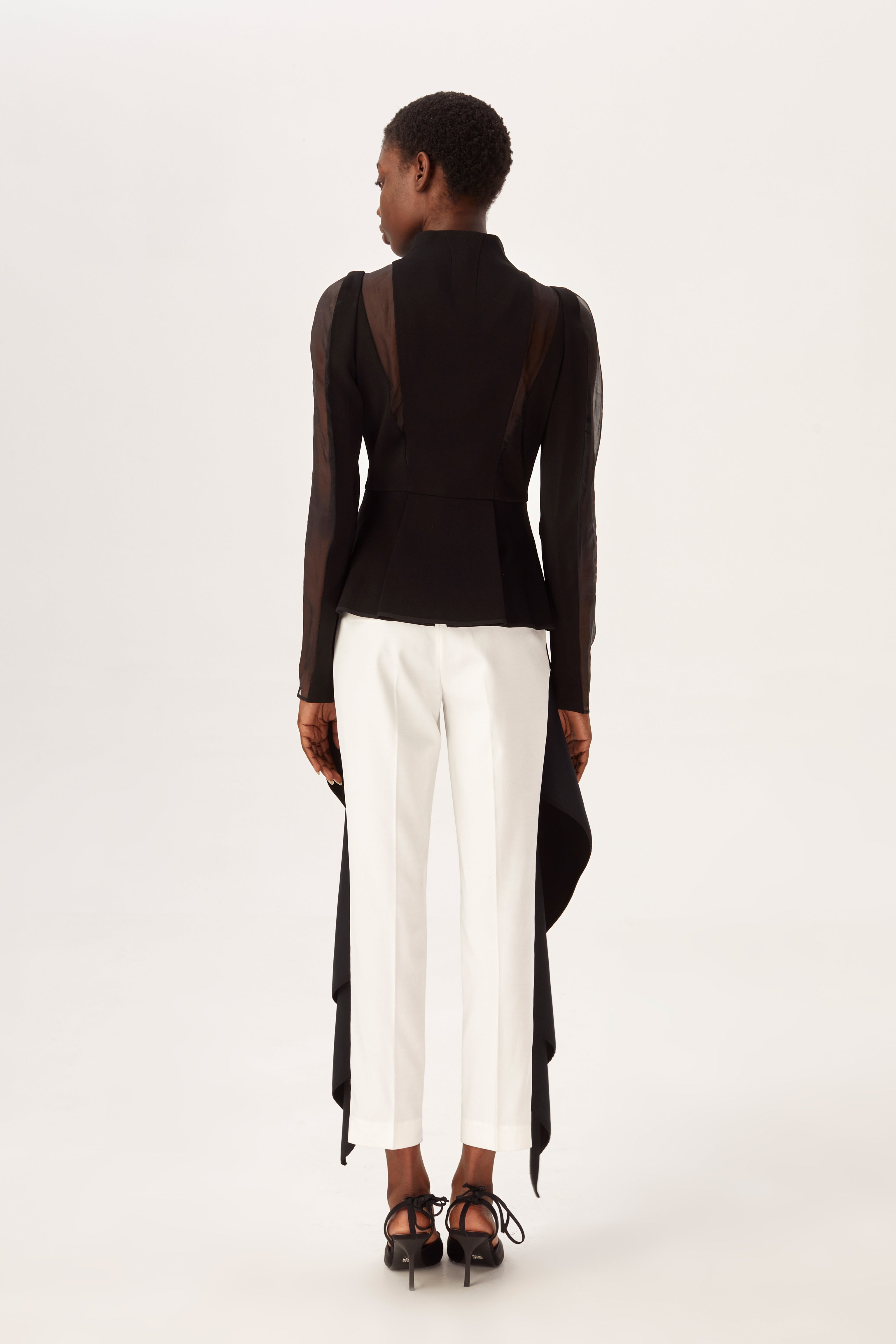Melted Columns mixed fabric jacket