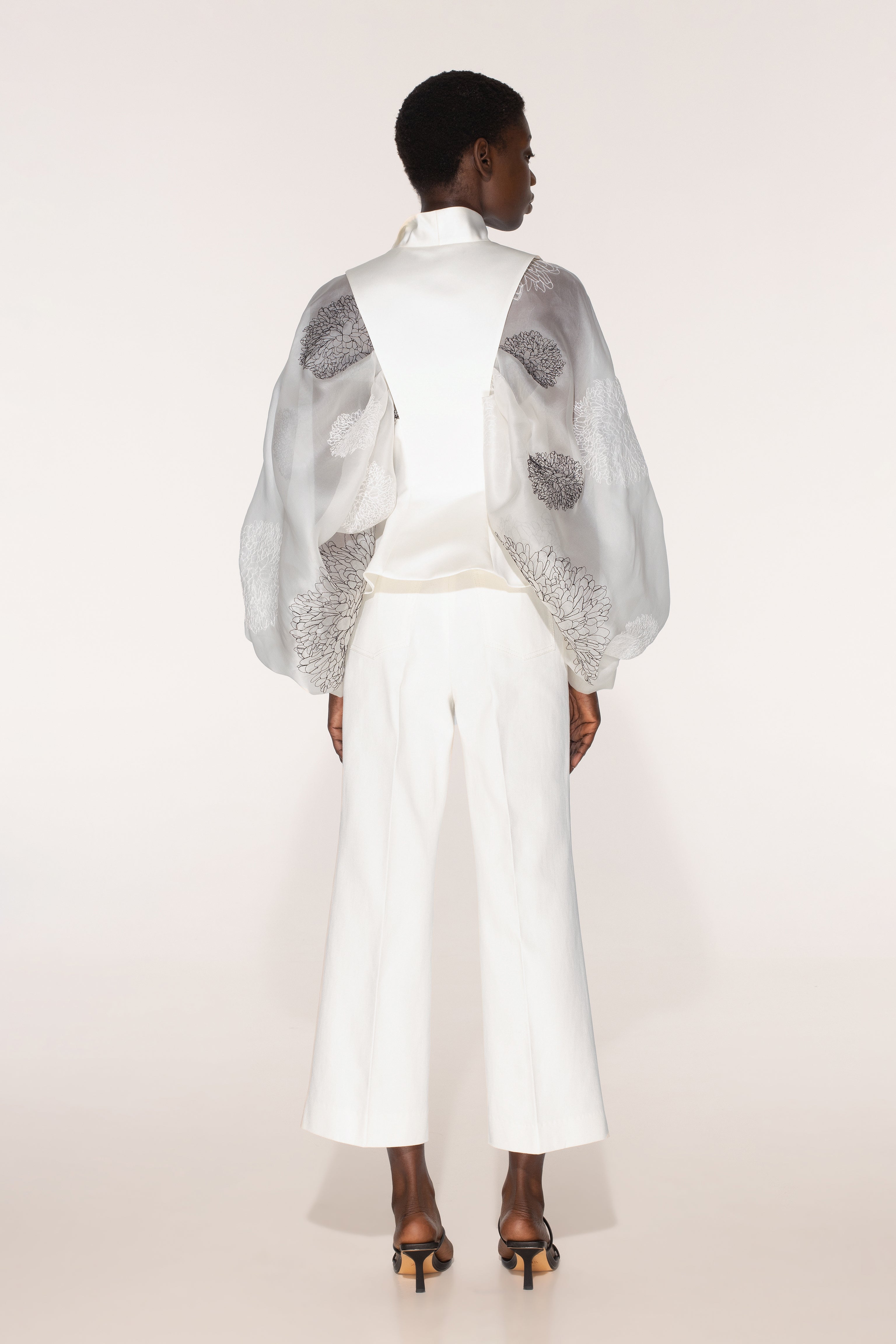 Petals vest with organza sleeves