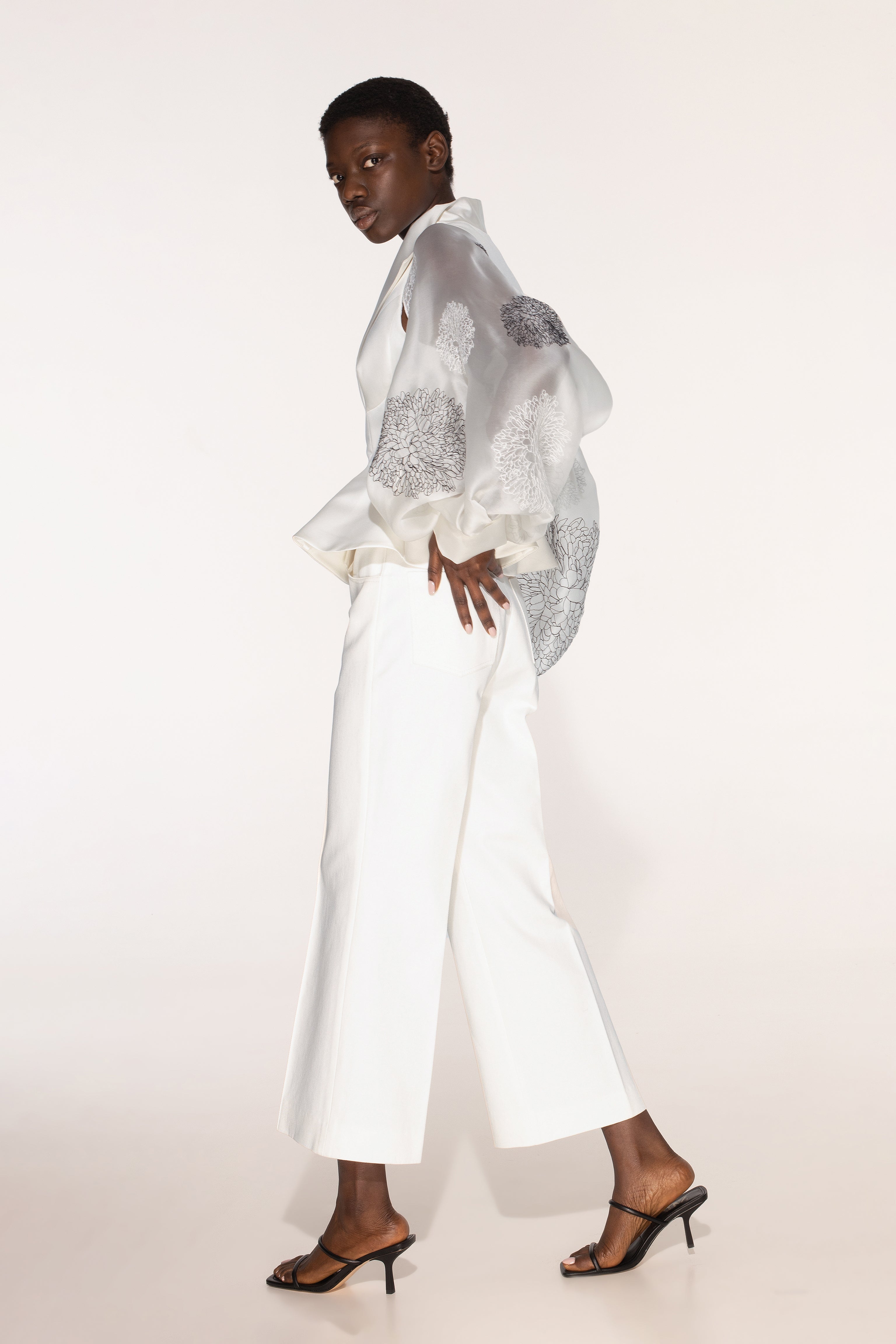 Petals vest with organza sleeves