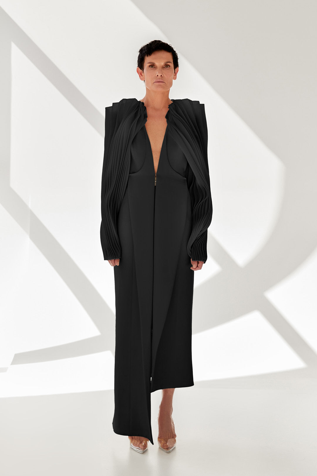 Pleated Sculptural Dress