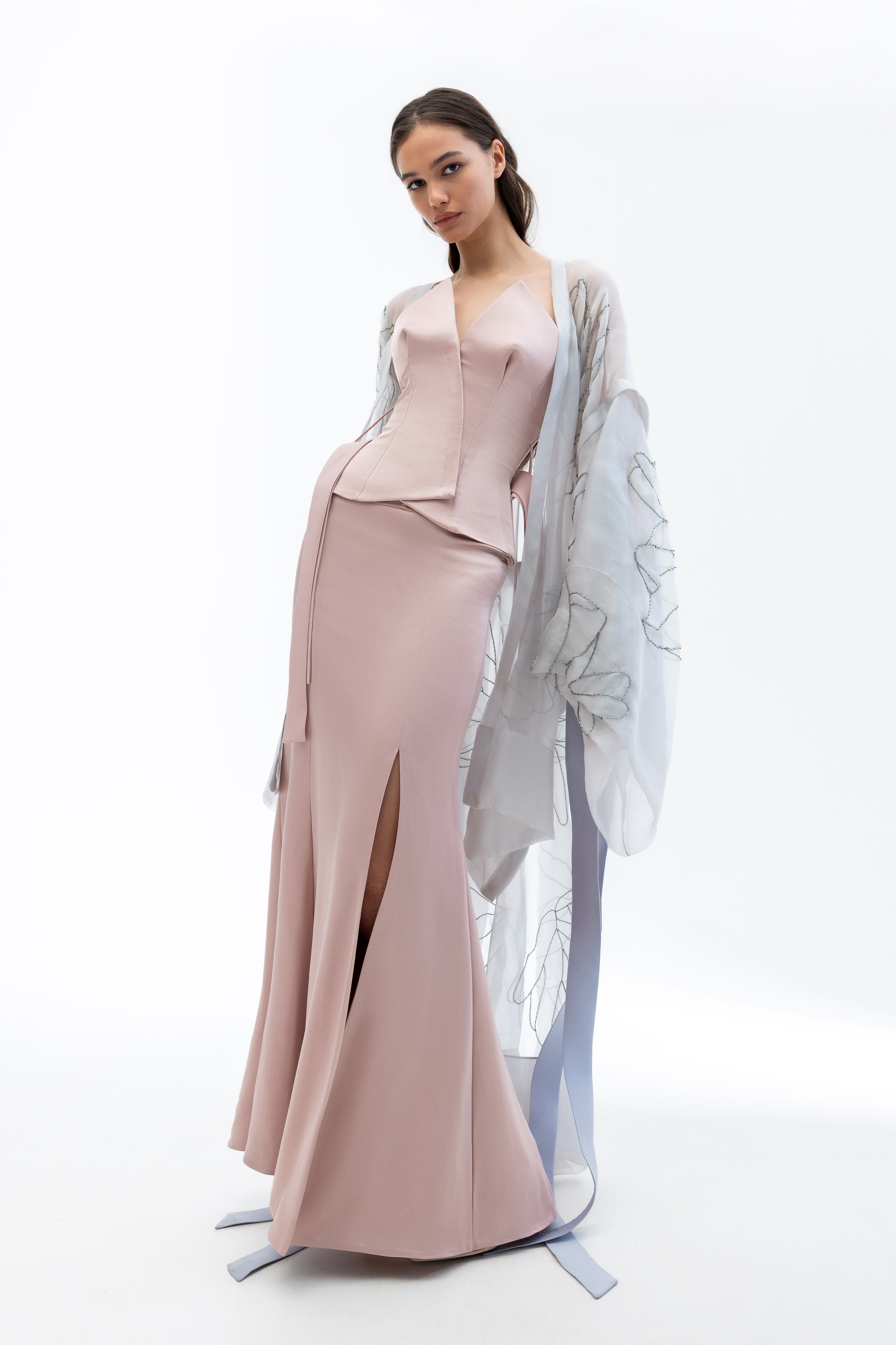Sculptural maxi skirt