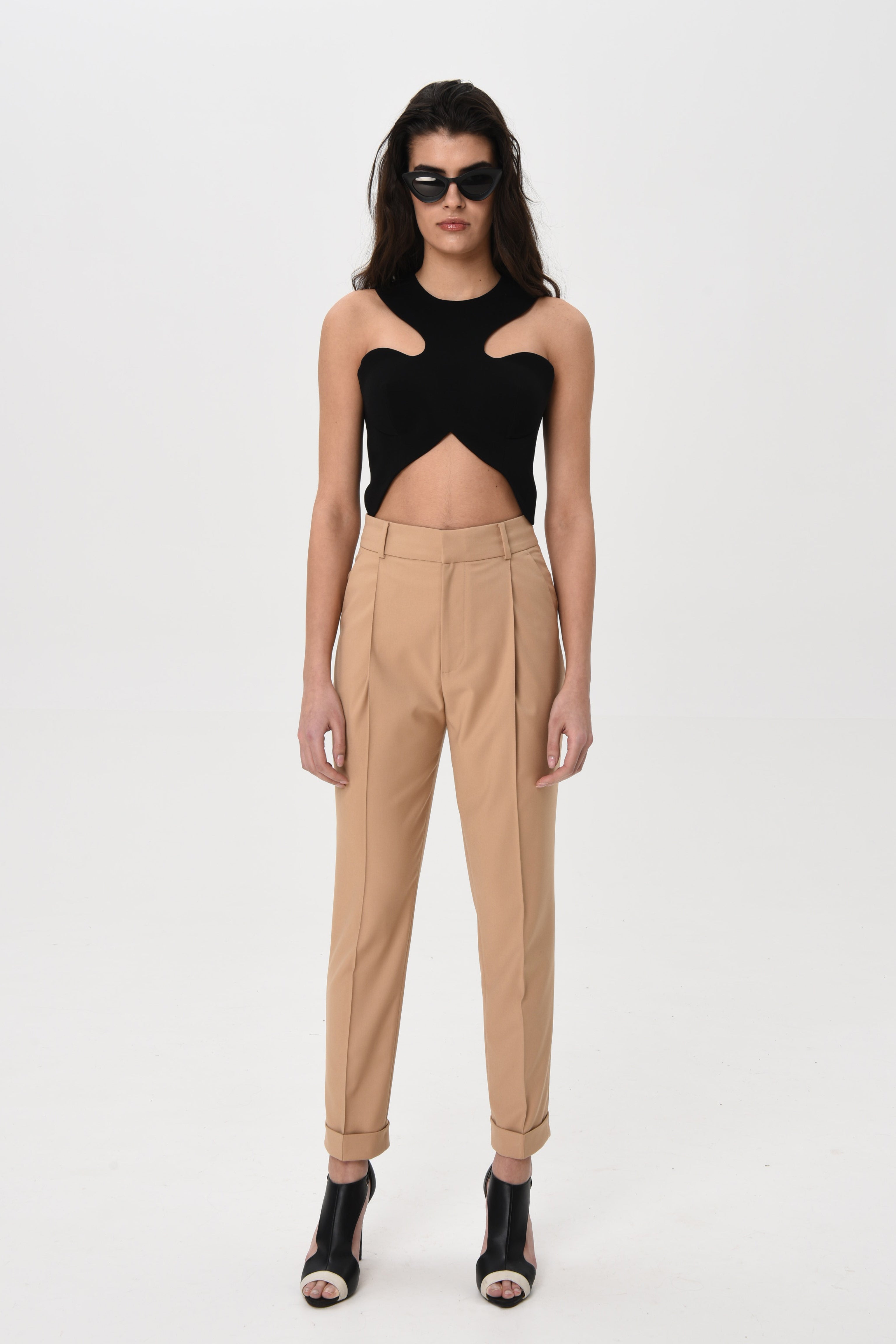 Curved crop corset