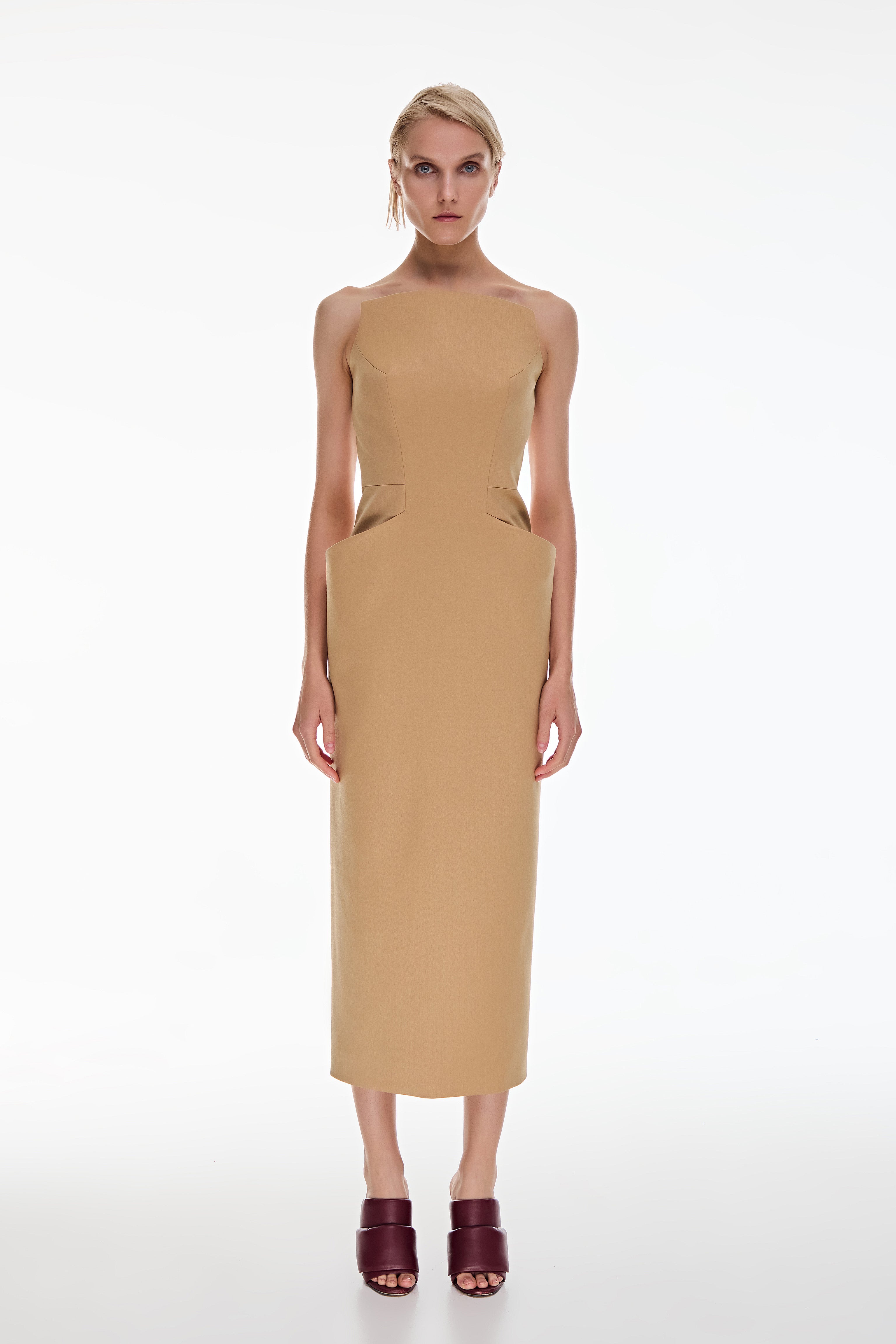 Tailored graphic midi dress
