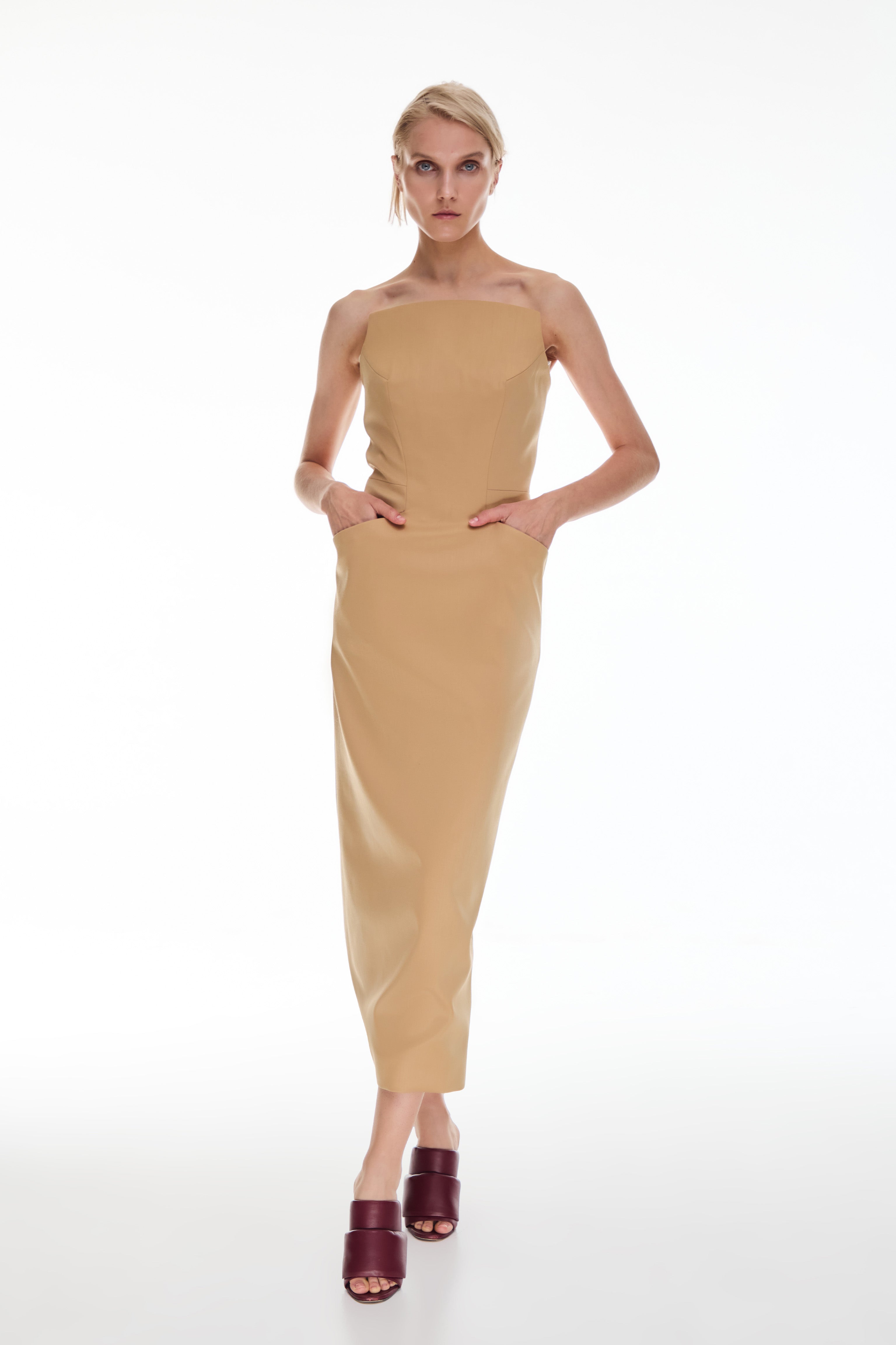 Tailored graphic midi dress