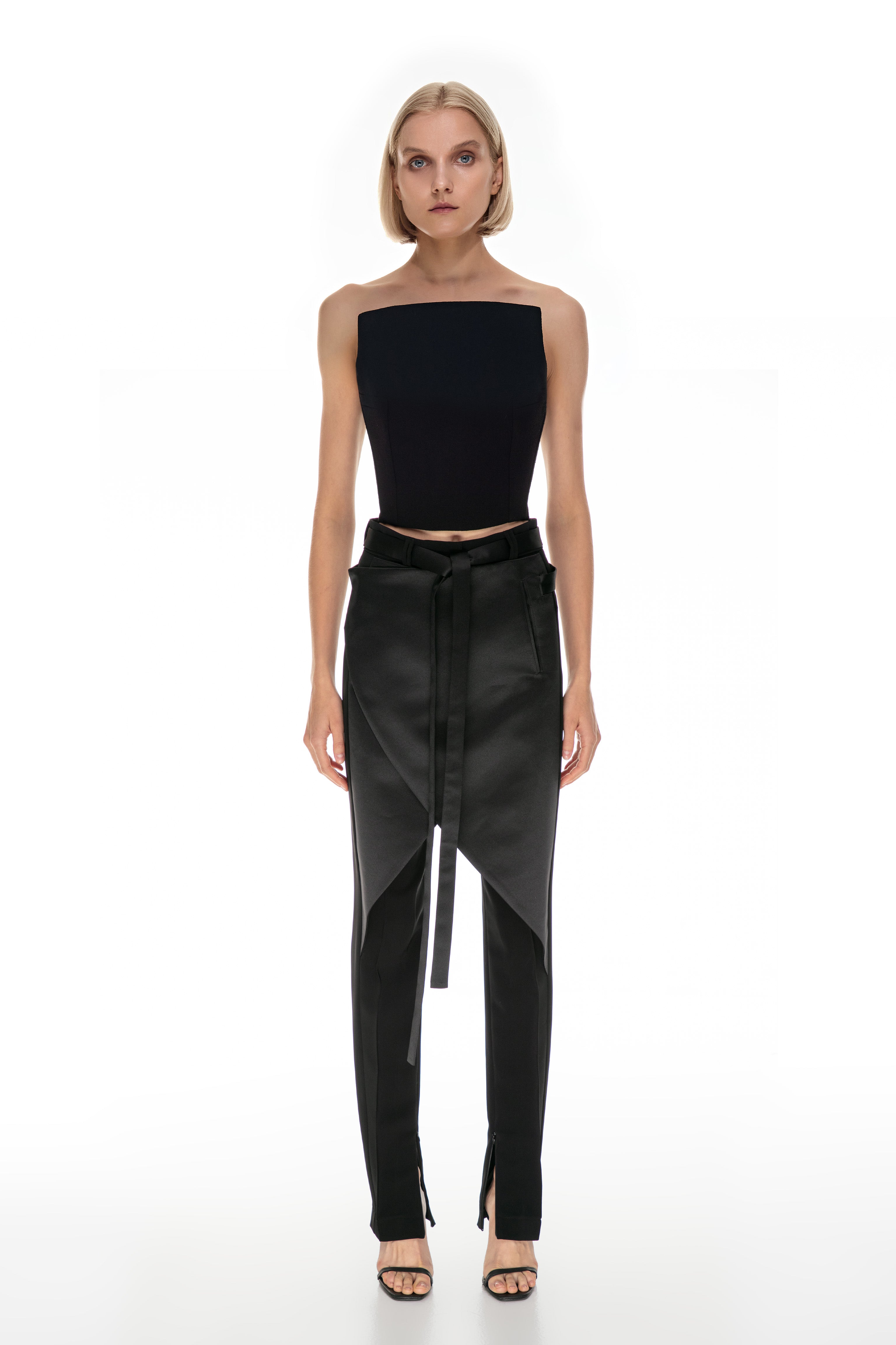Graphic wrap pants