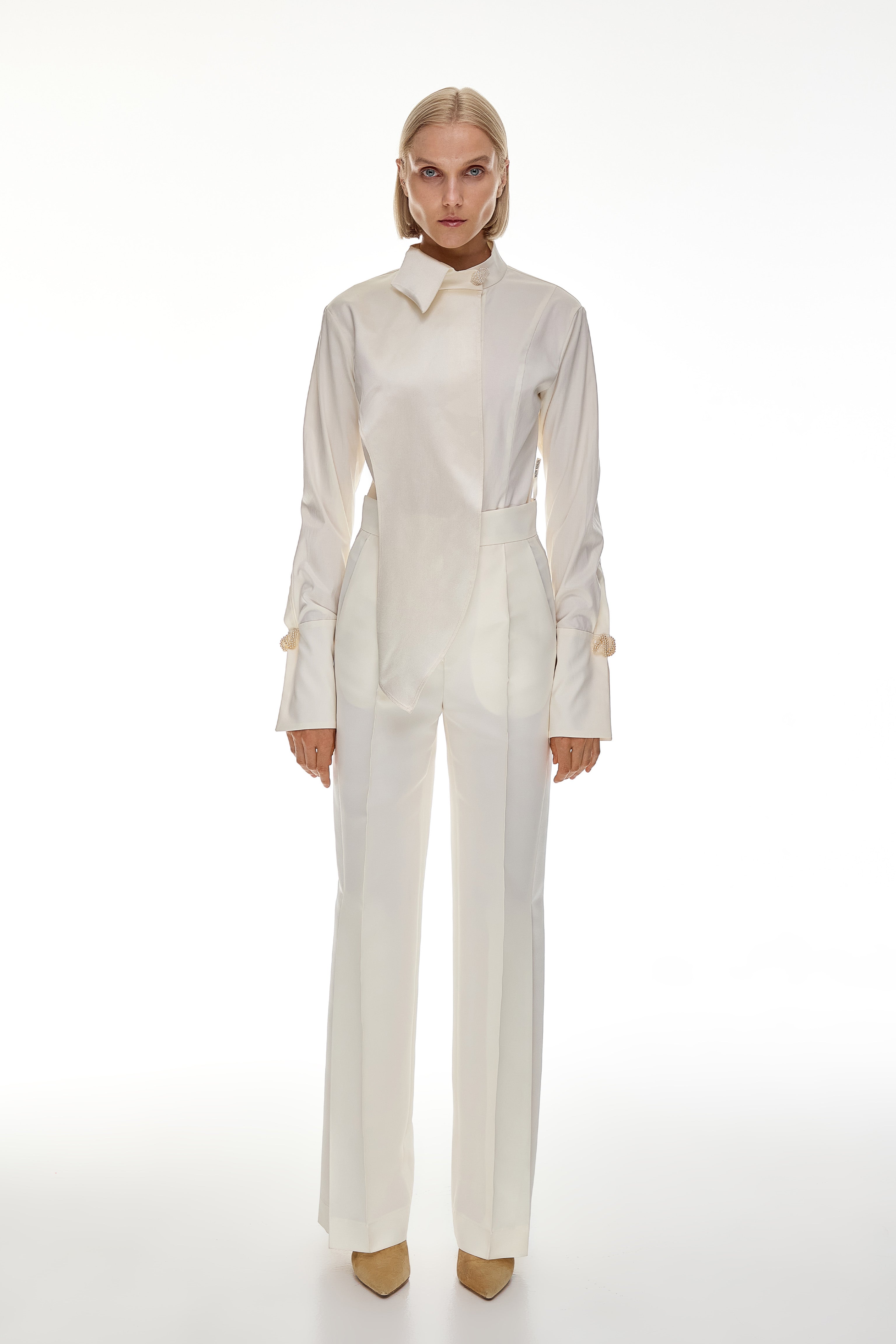 Tailored graphic shirt bodysuit
