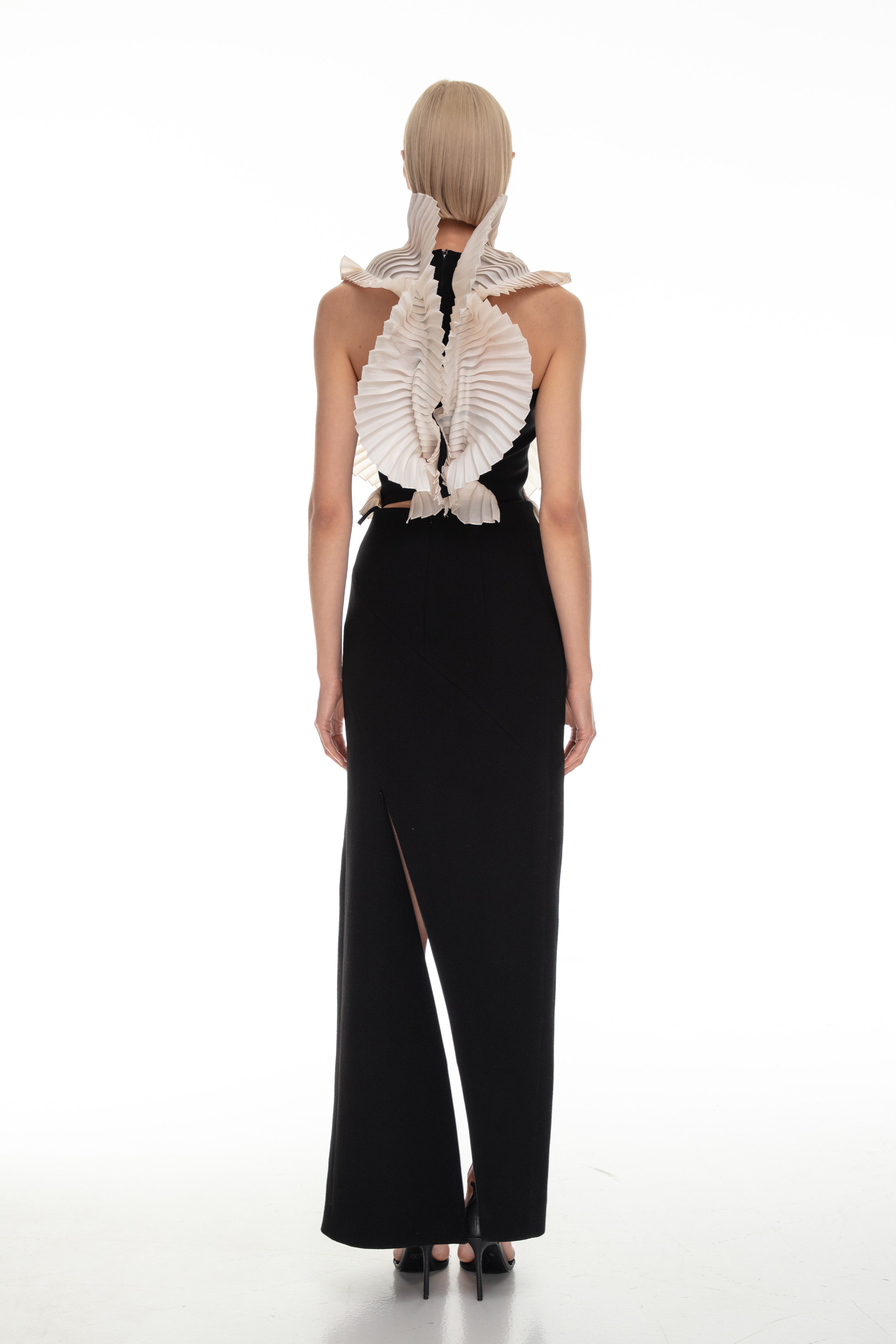 Tailored graphic maxi skirt