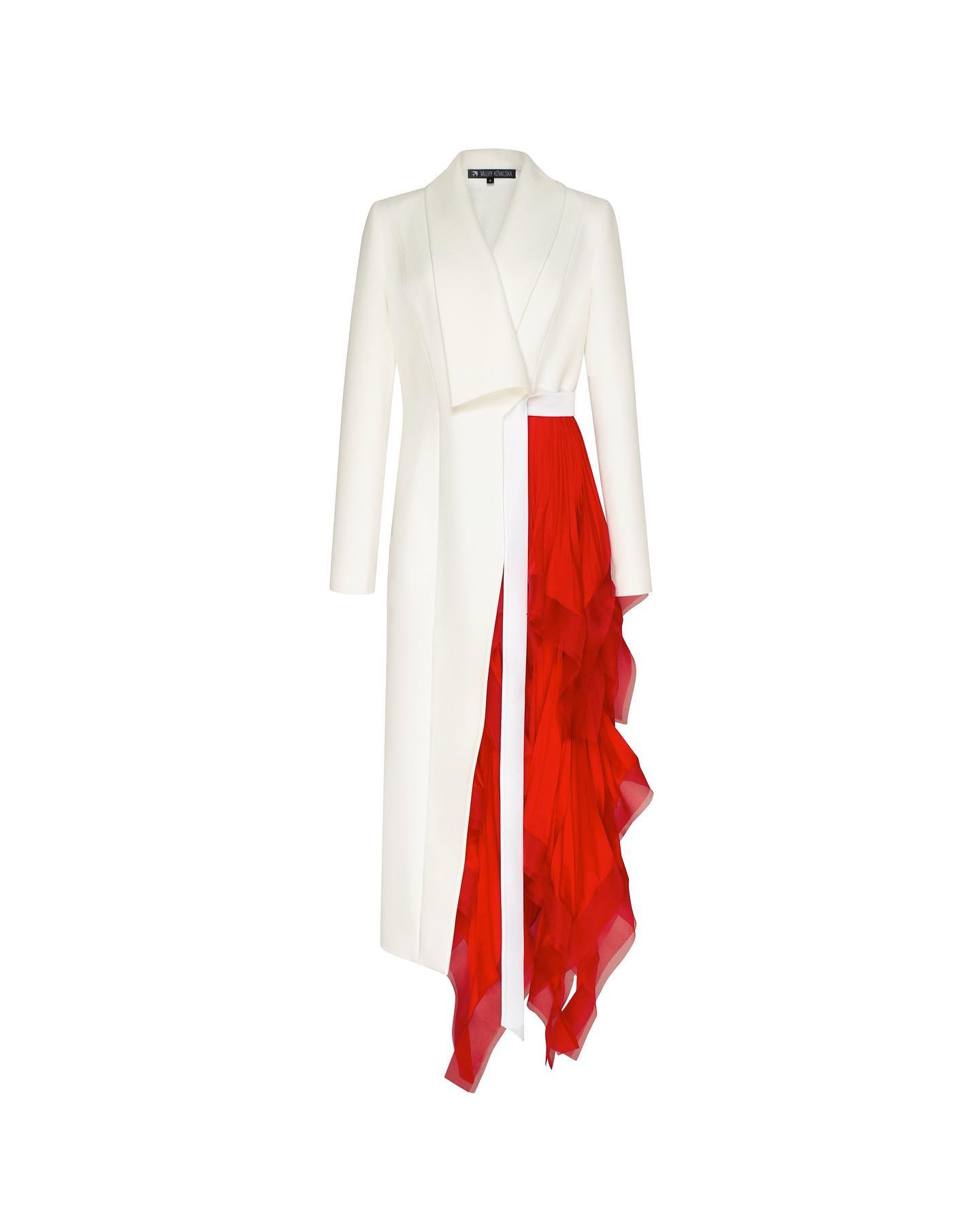 Apache collar gown with sheer organza layers
