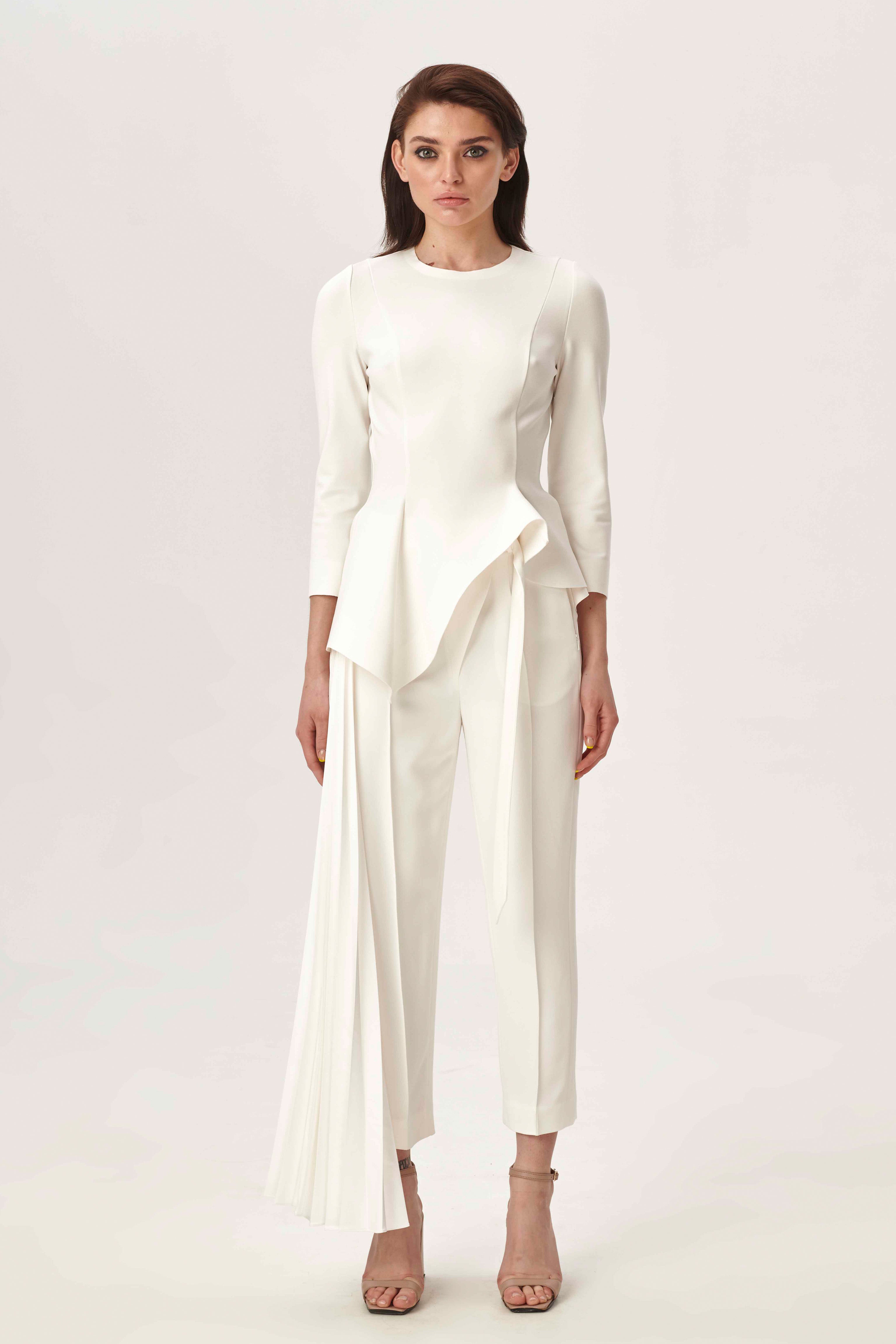 Melted peplum top with sleeves