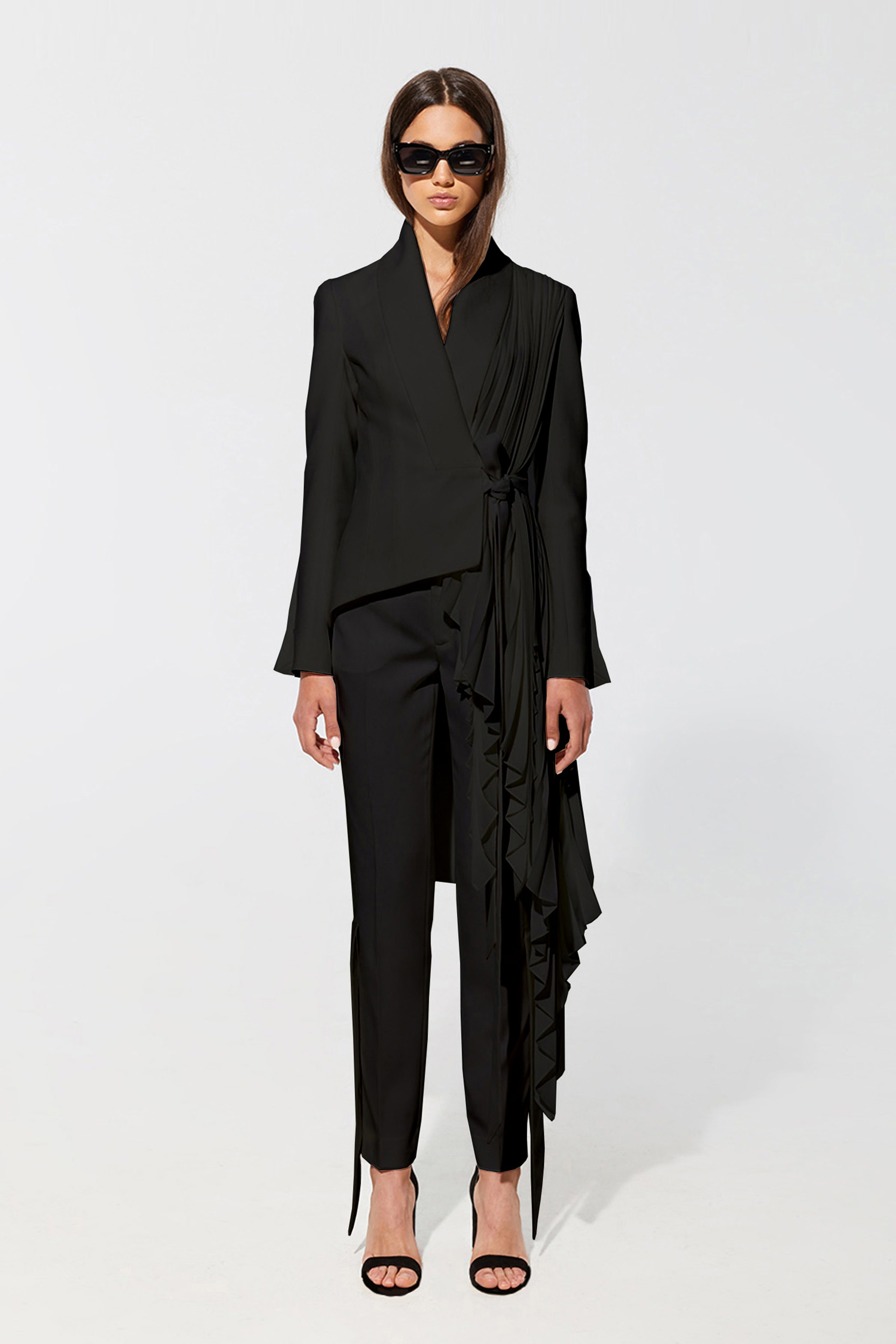 Signature tuxedo jacket with soft pleats