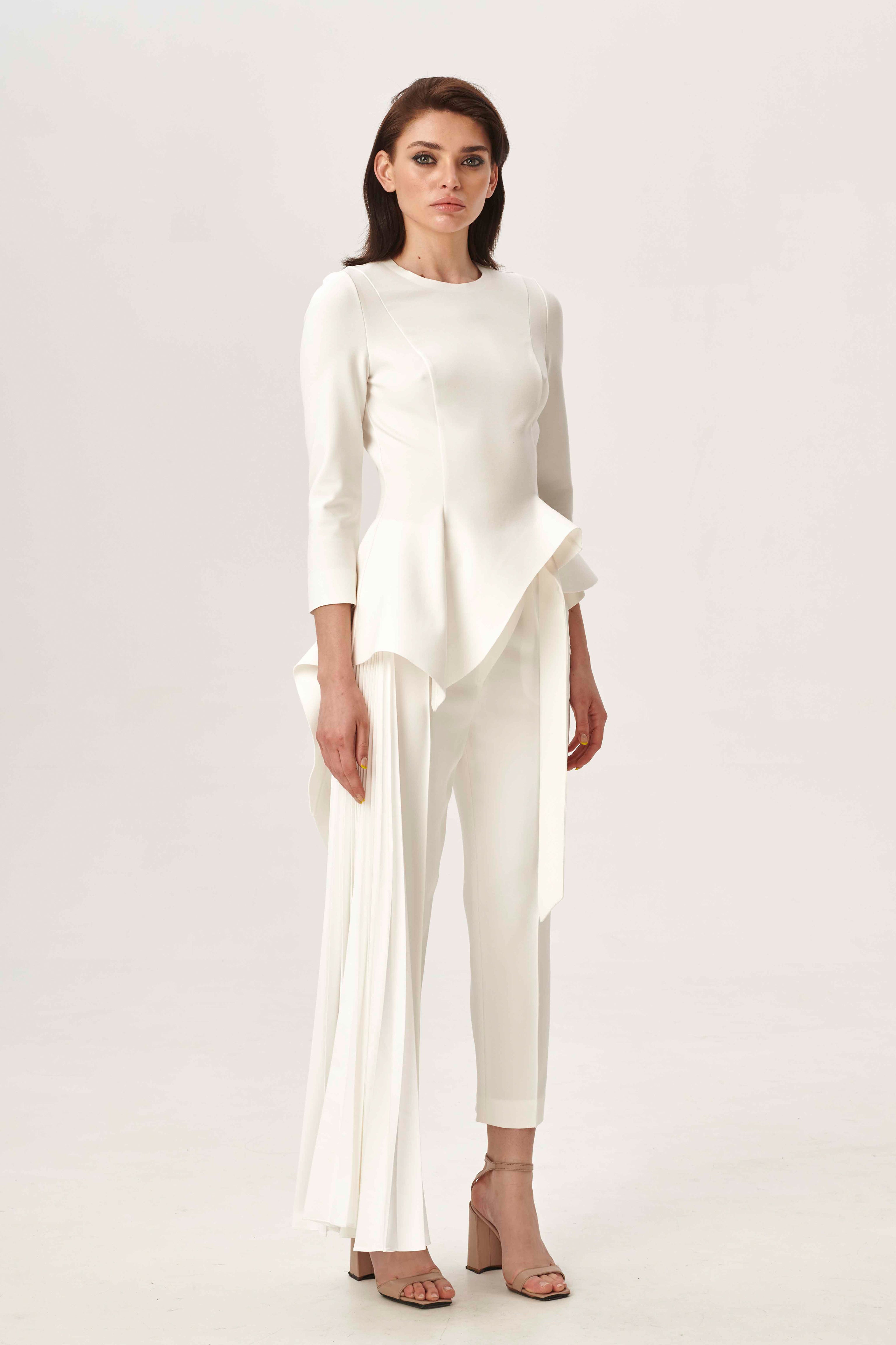 Melted peplum top with sleeves
