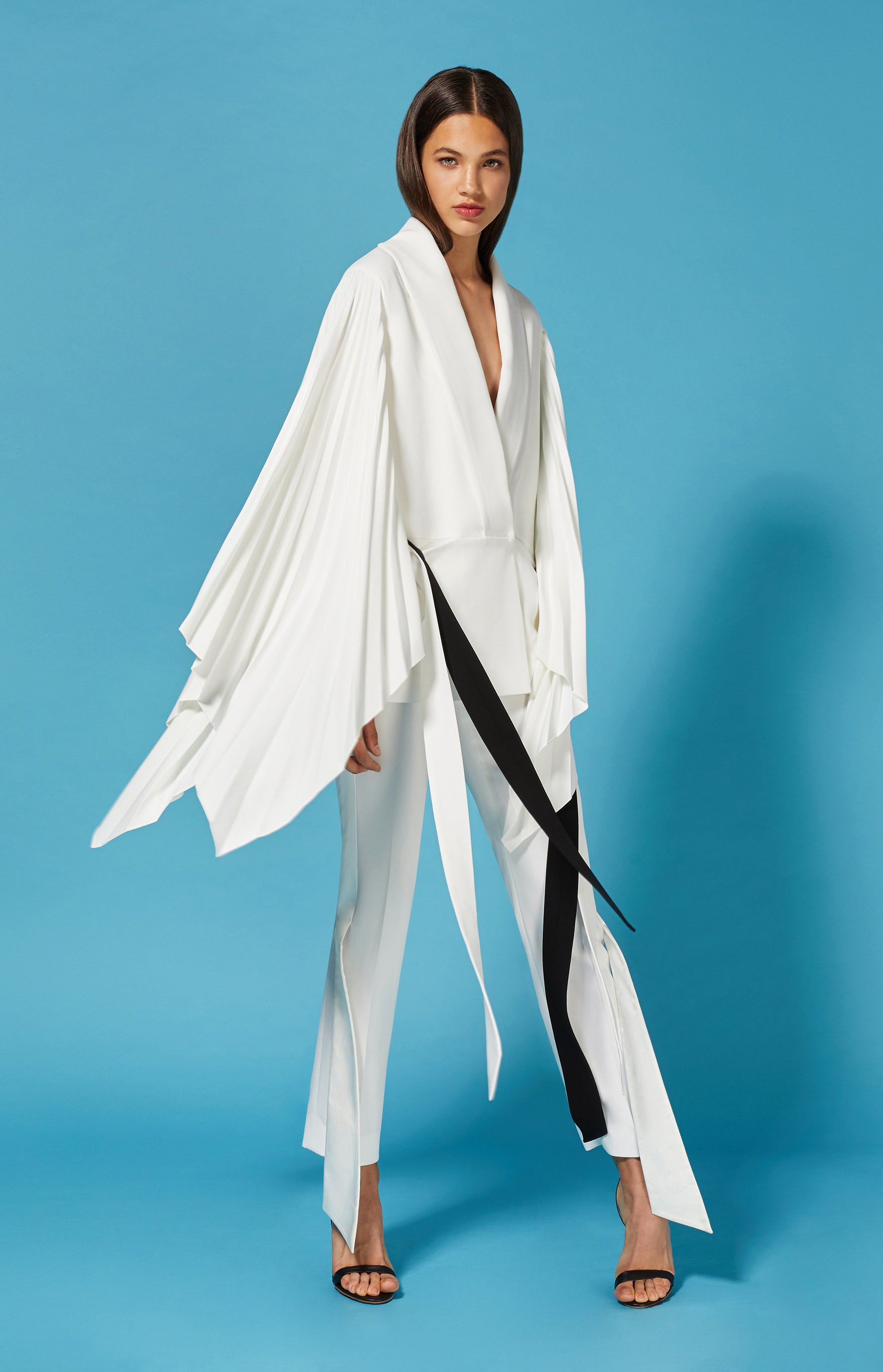 Pleated sleeves jacket