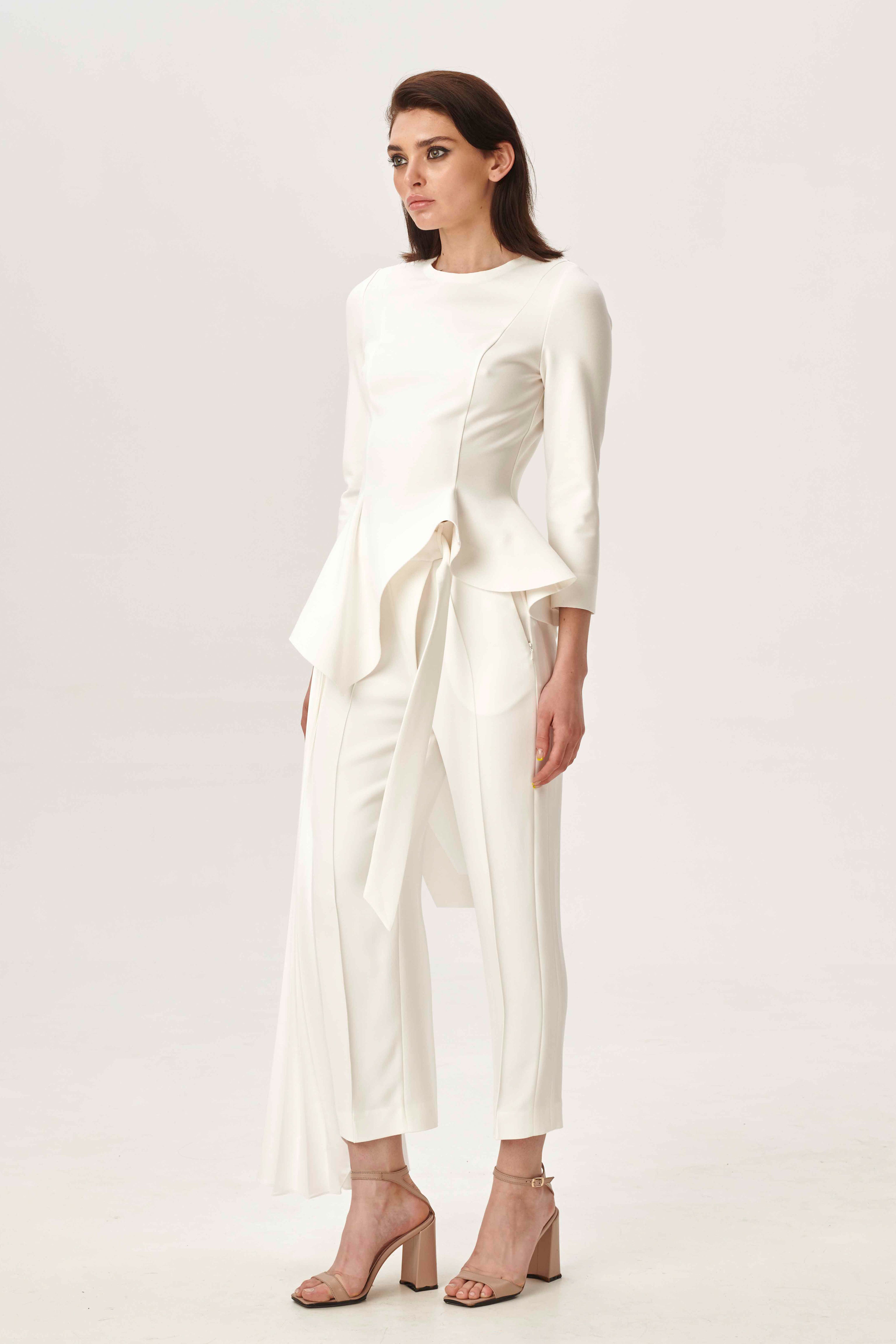 Melted peplum top with sleeves