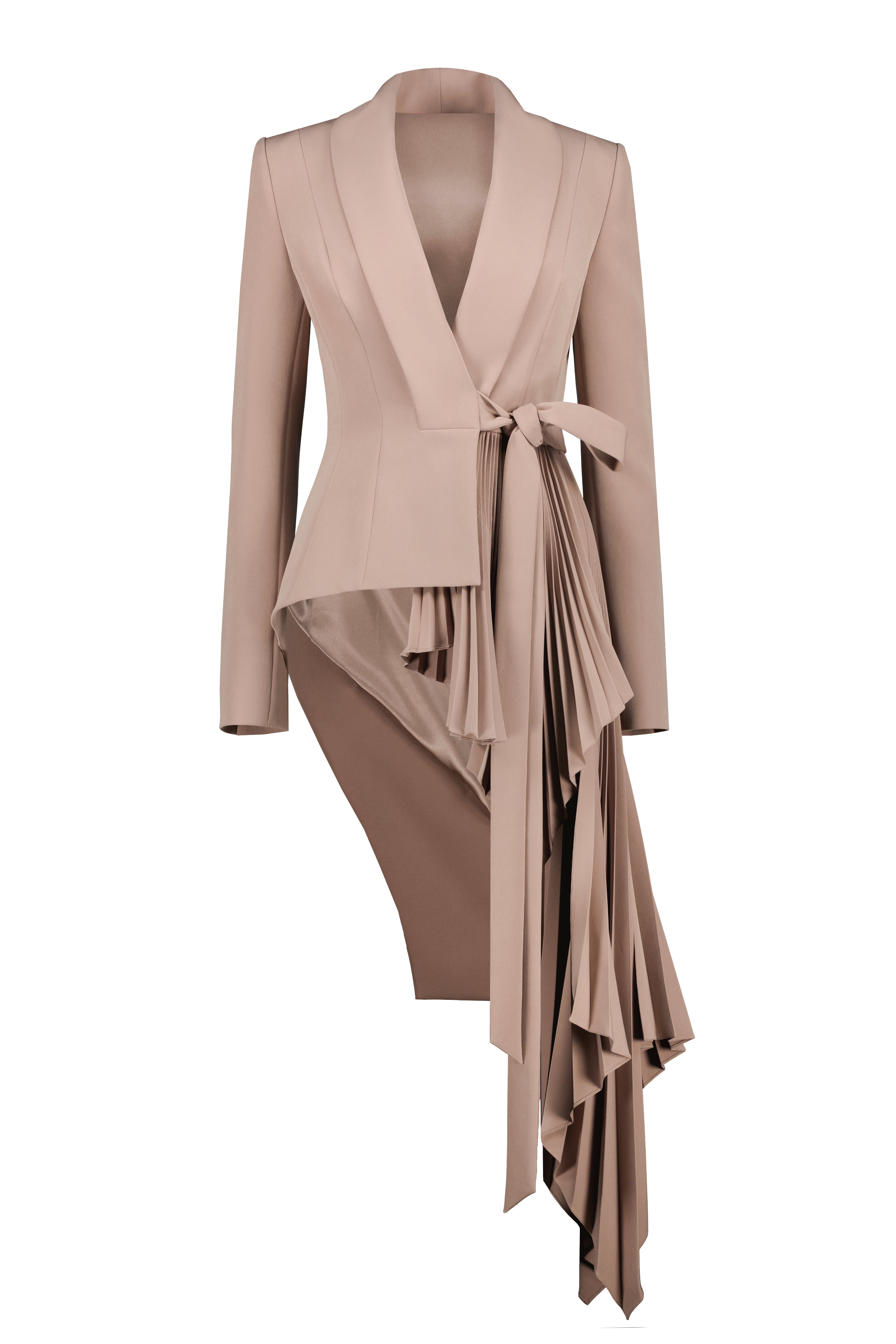Signature tuxedo jacket with pleats