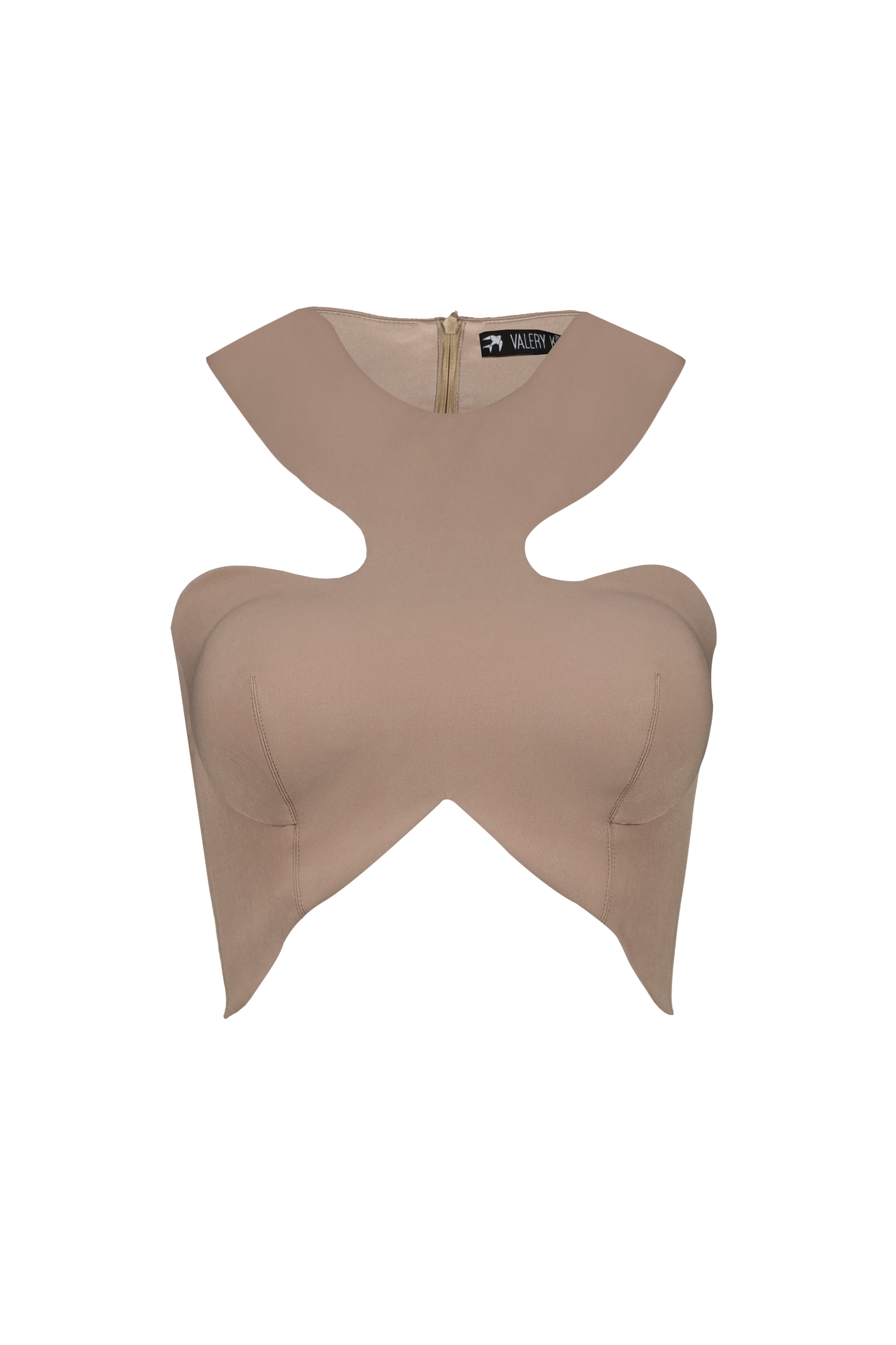 Curved crop corset