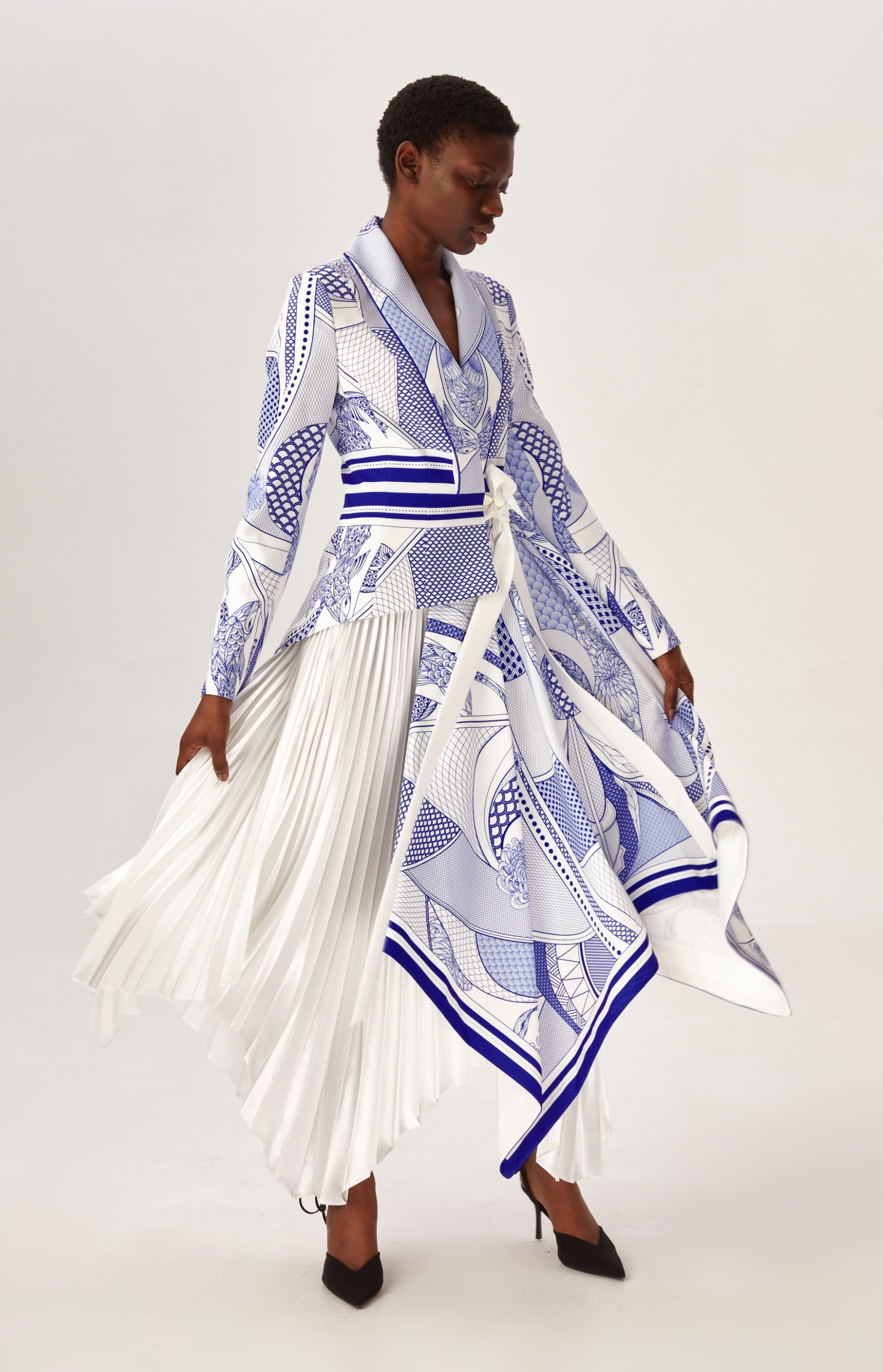 "Porcelain" printed jacket