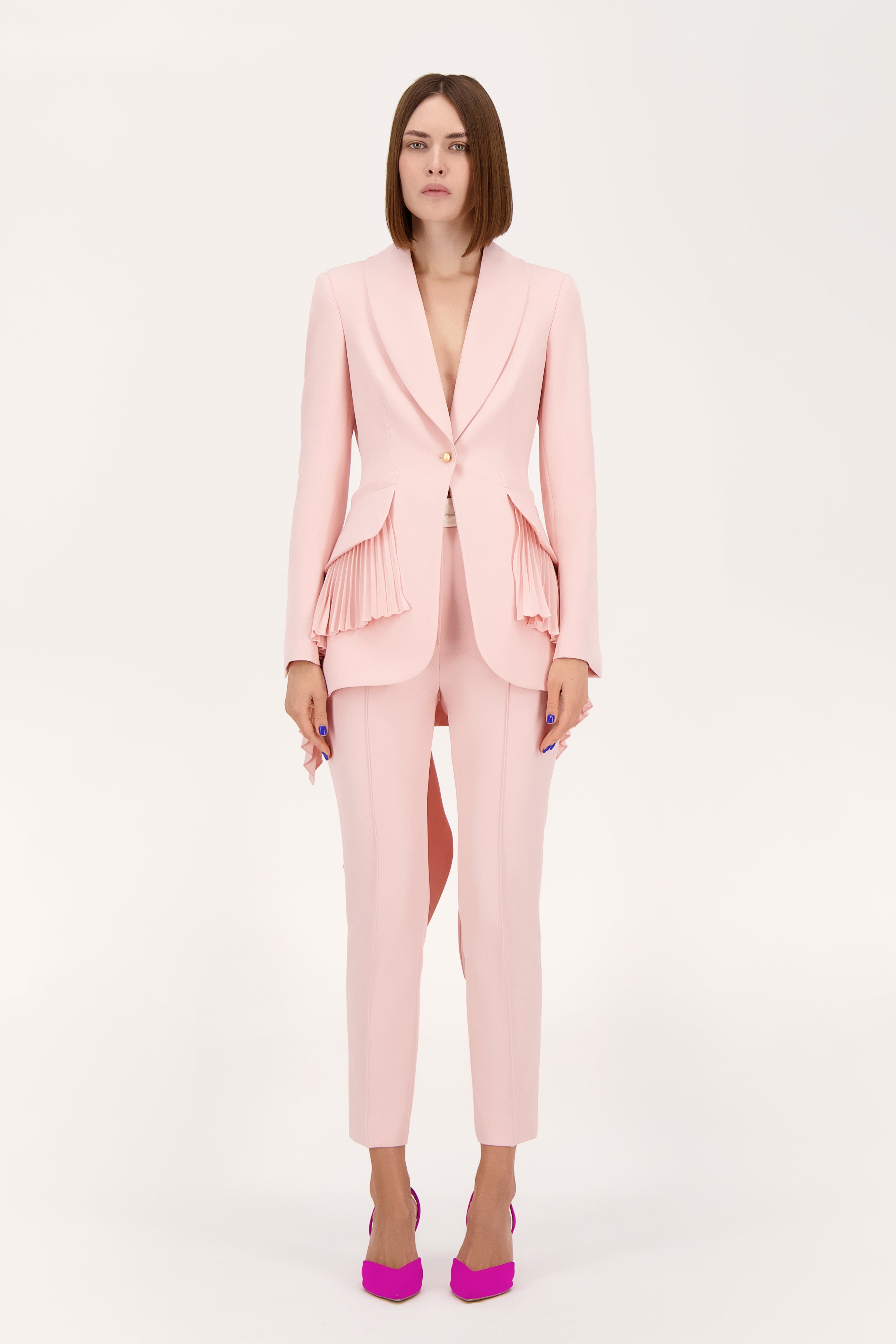 Jacket with pleated ruffles