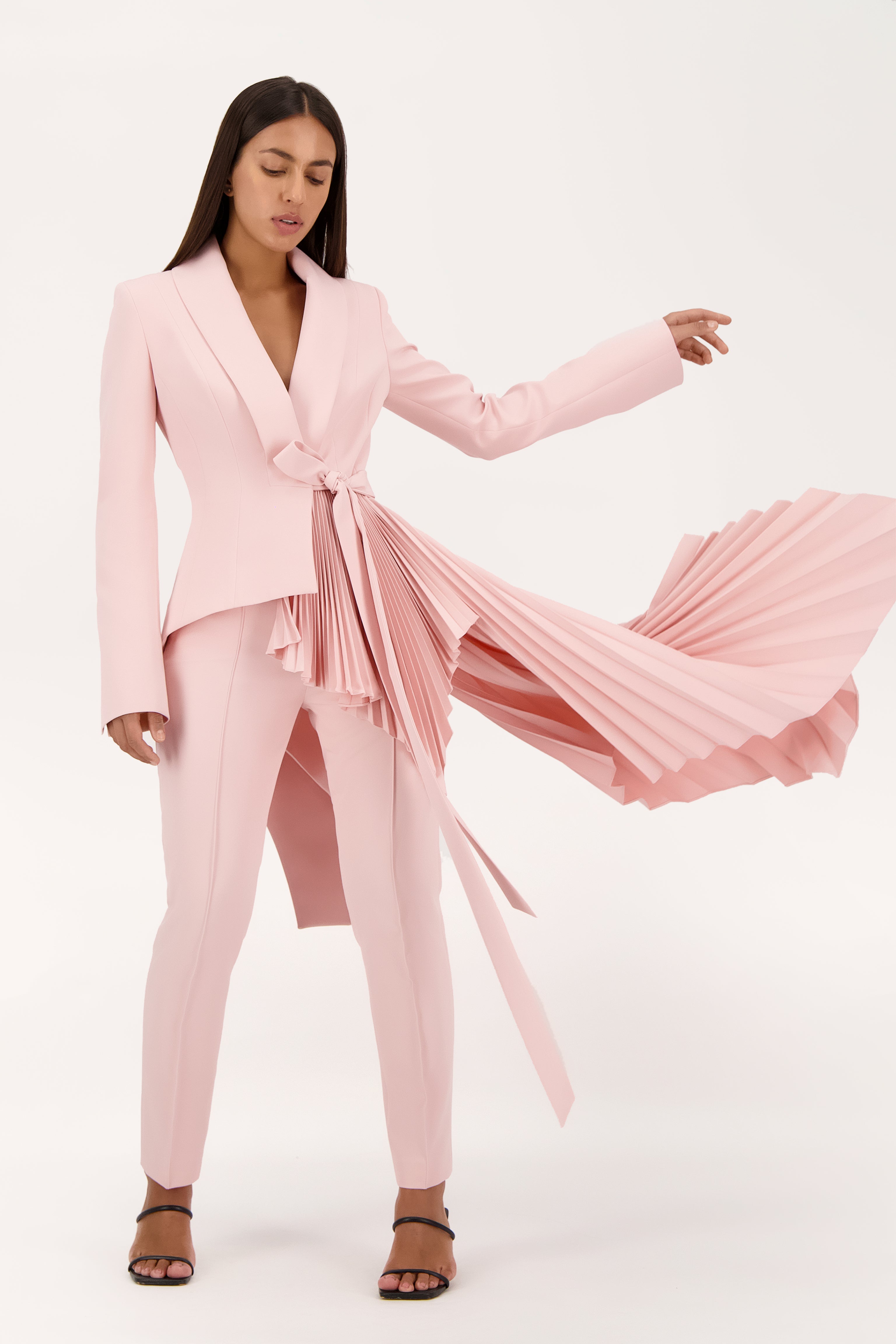 Signature tuxedo jacket with pleats