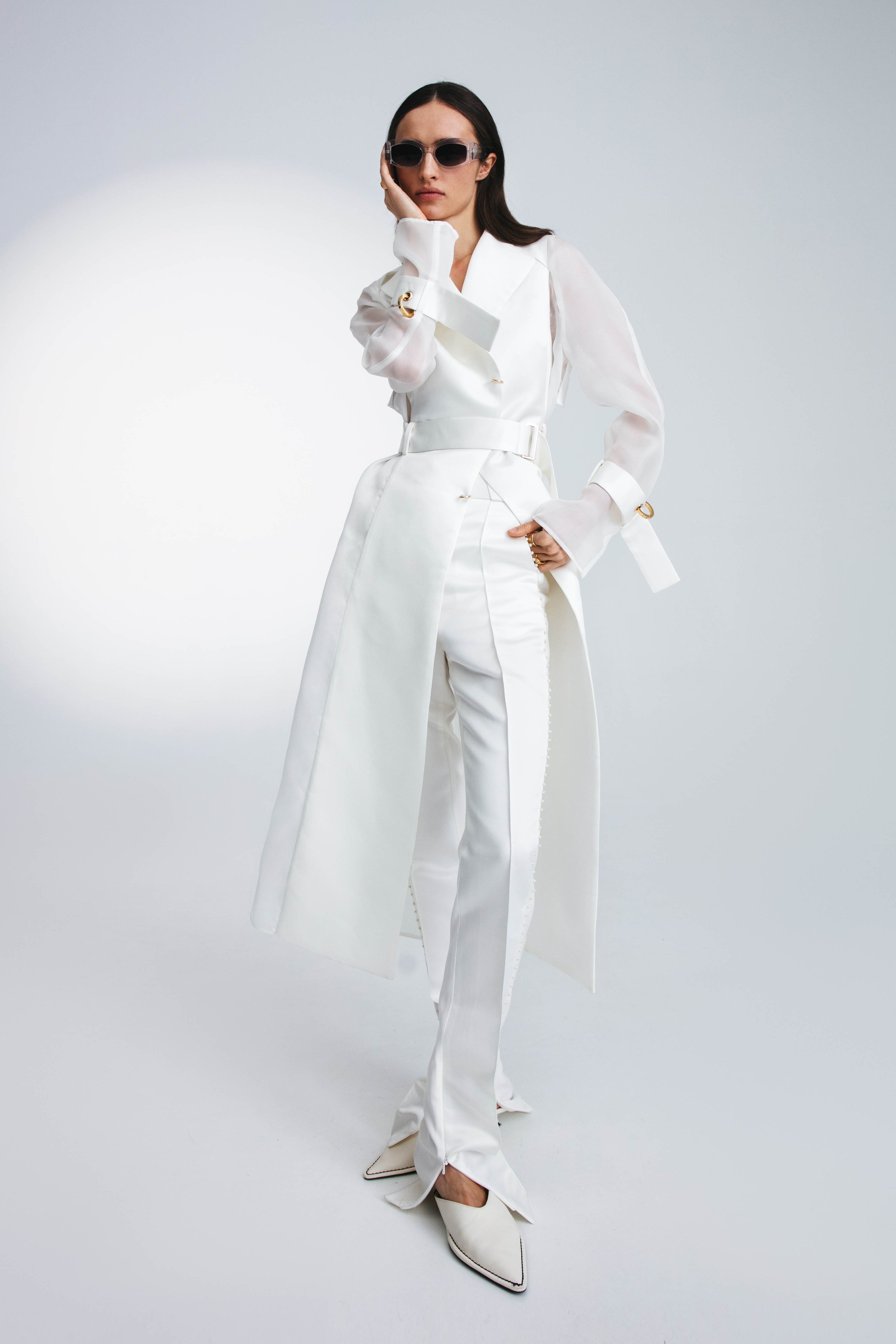 Organza trench coat
