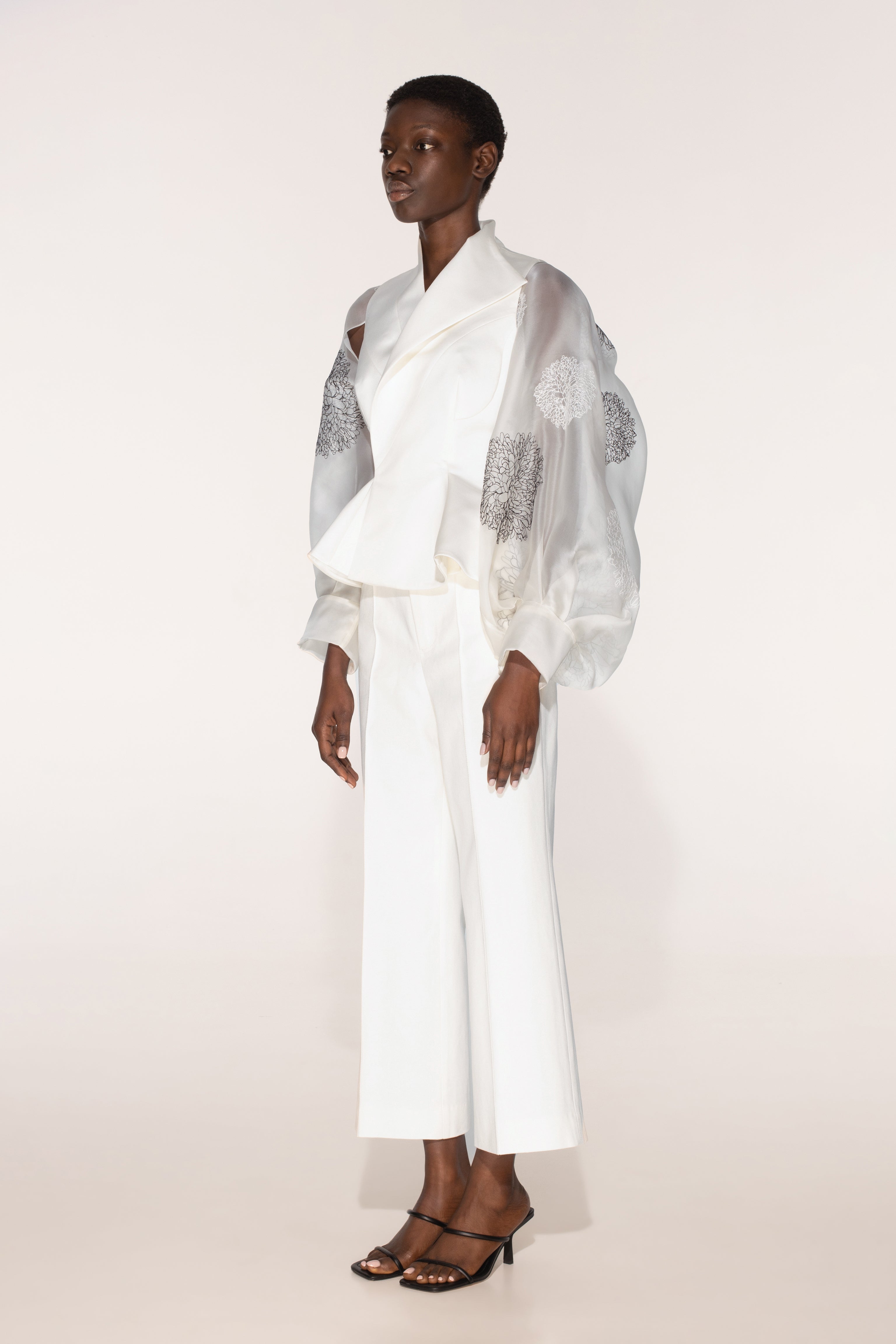 Petals vest with organza sleeves