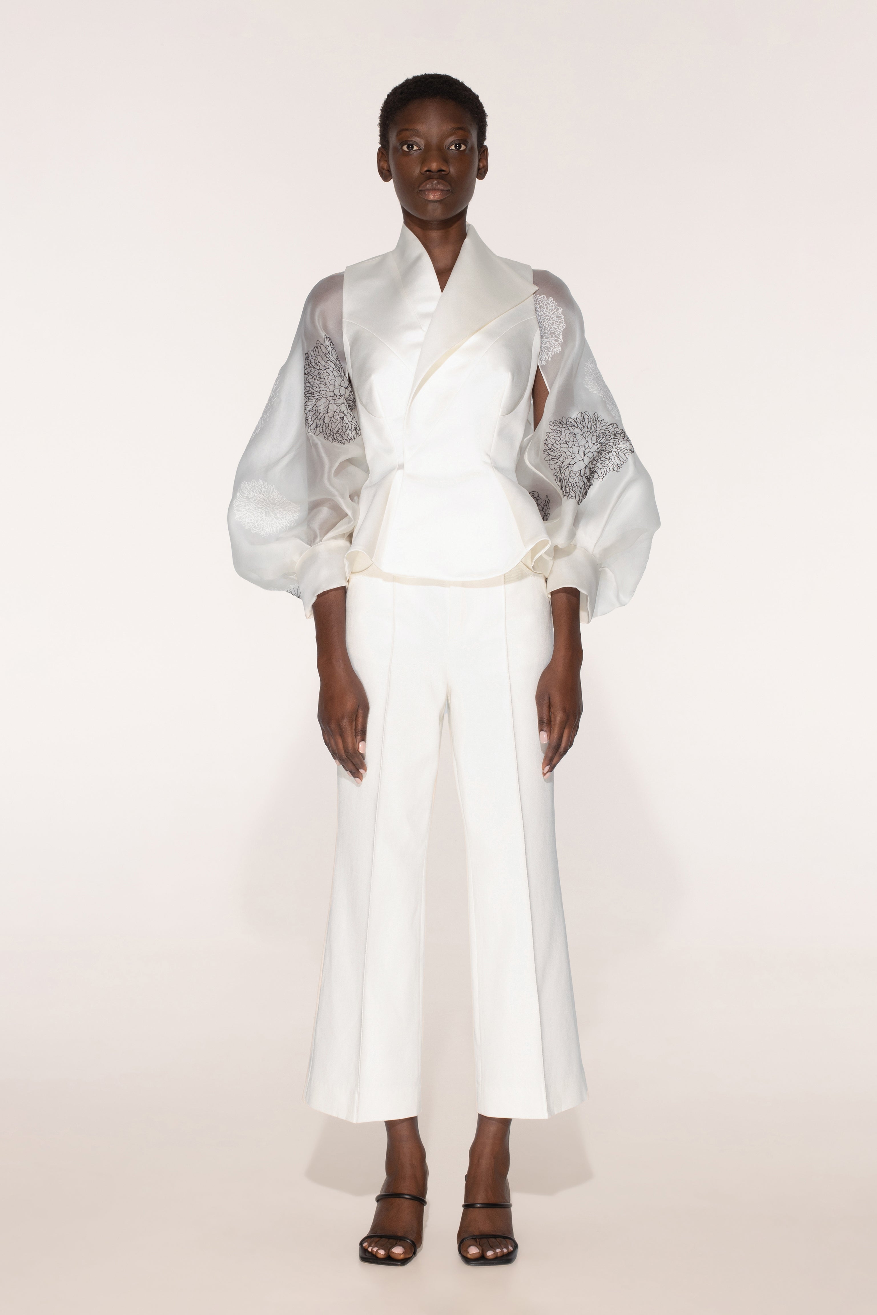 Petals vest with organza sleeves