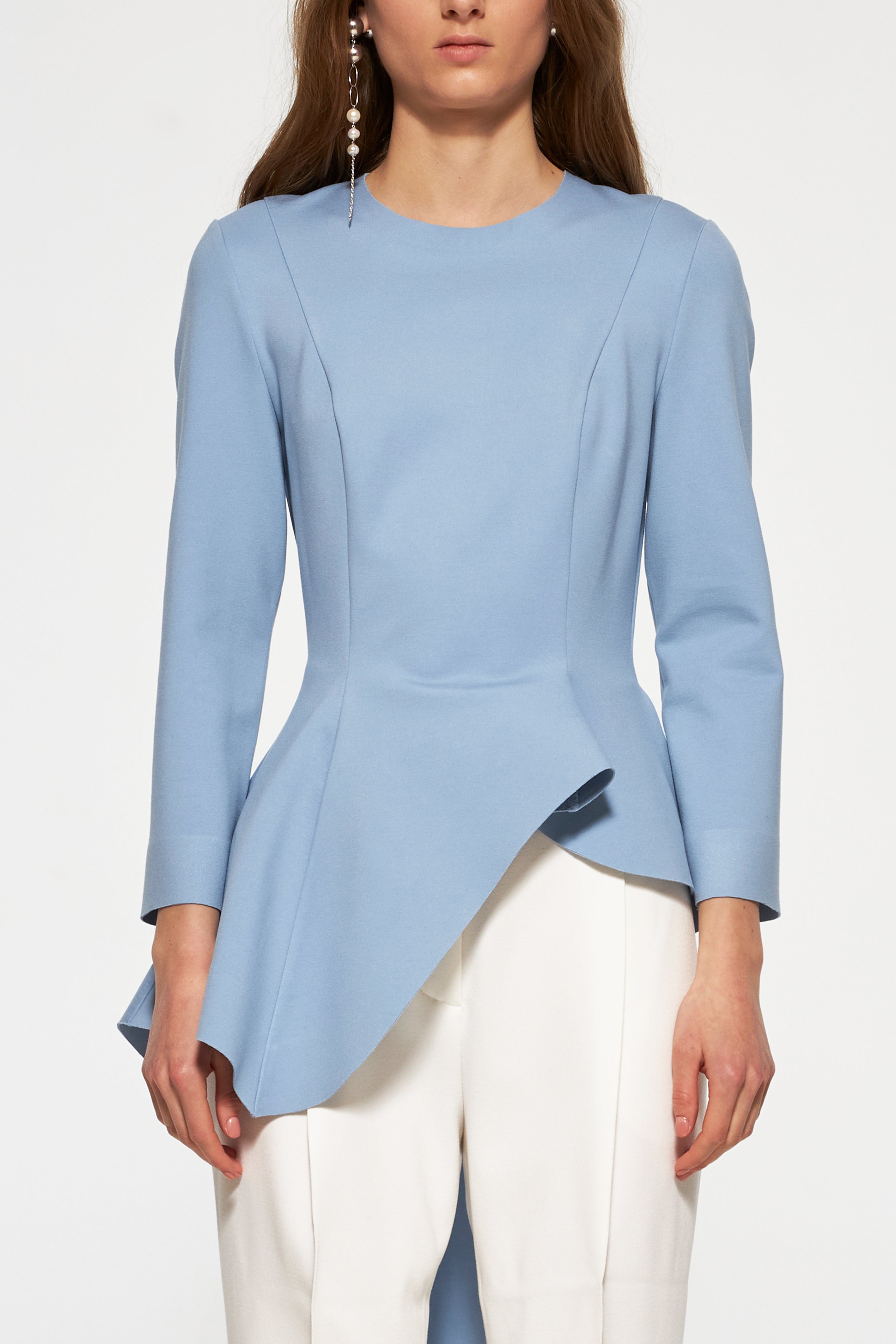 Melted peplum top with sleeves