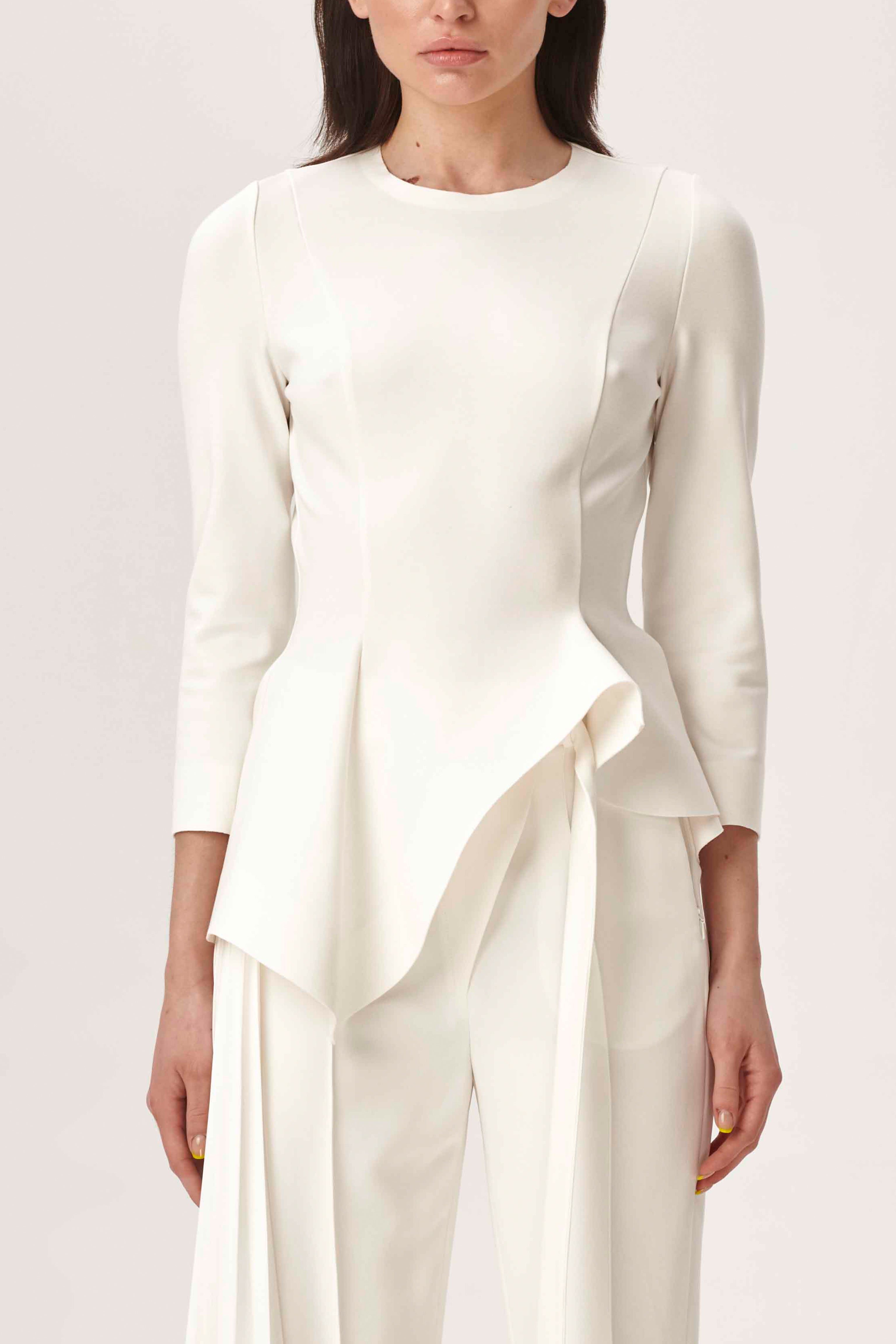 Melted peplum top with sleeves