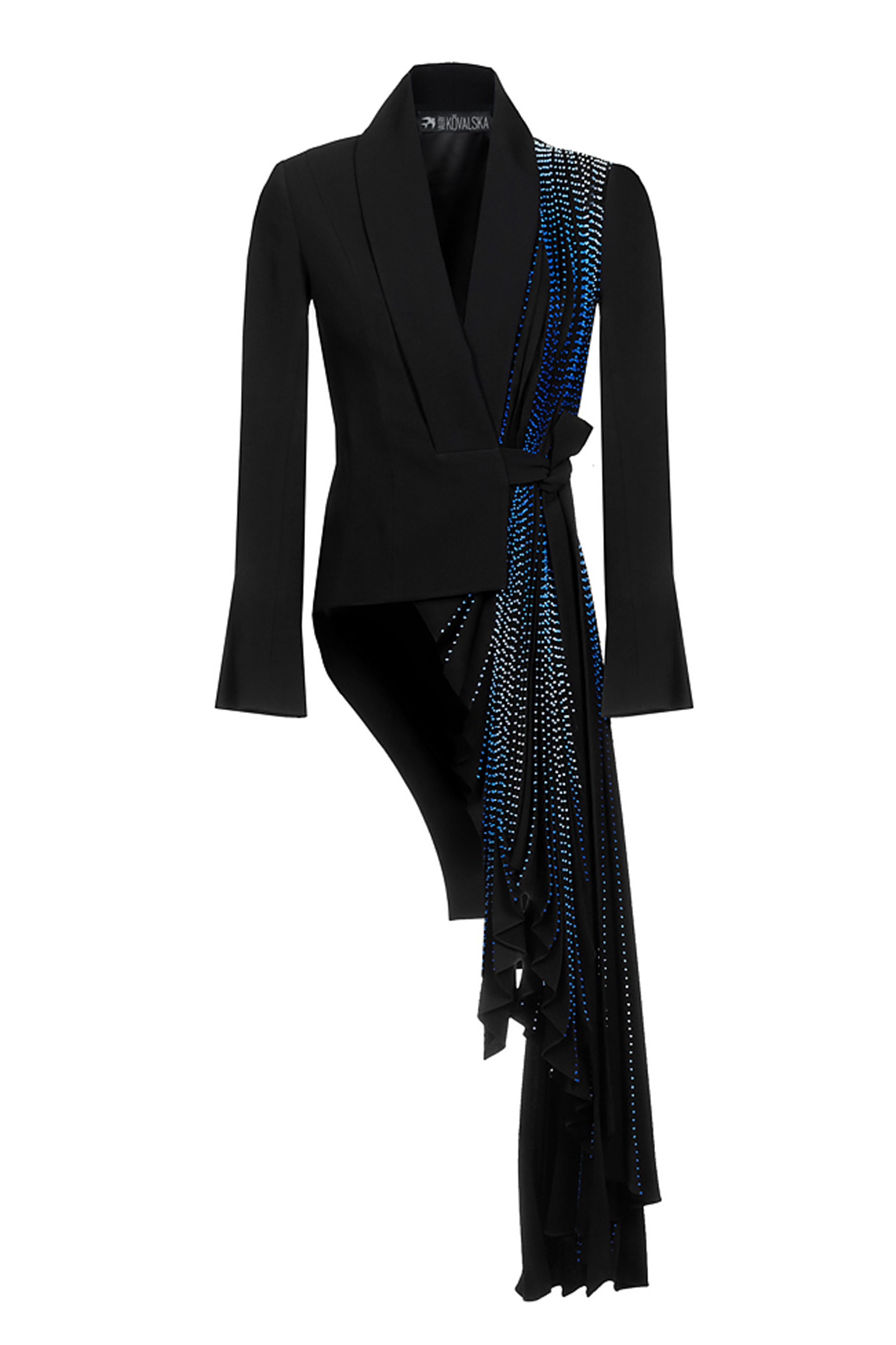 Signature tuxedo jacket with soft gradient embroidered pleats